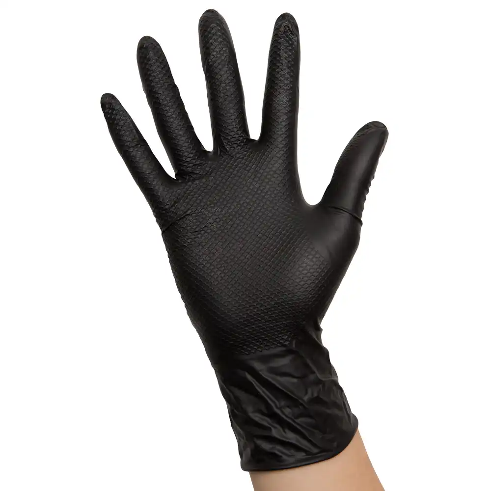 Nitril Einweghandschuhe "TOUGH GRIP N" schwarz | 50 Stk. in 9 (L) - Thumbnail 2