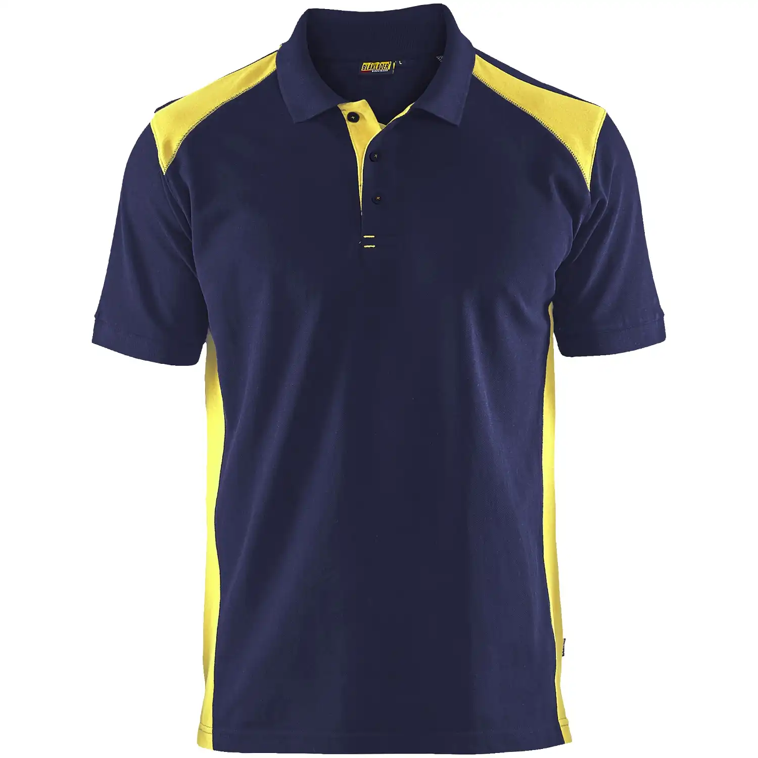 Polo-Shirt "3324" in marine/gelb, L - Thumbnail 1