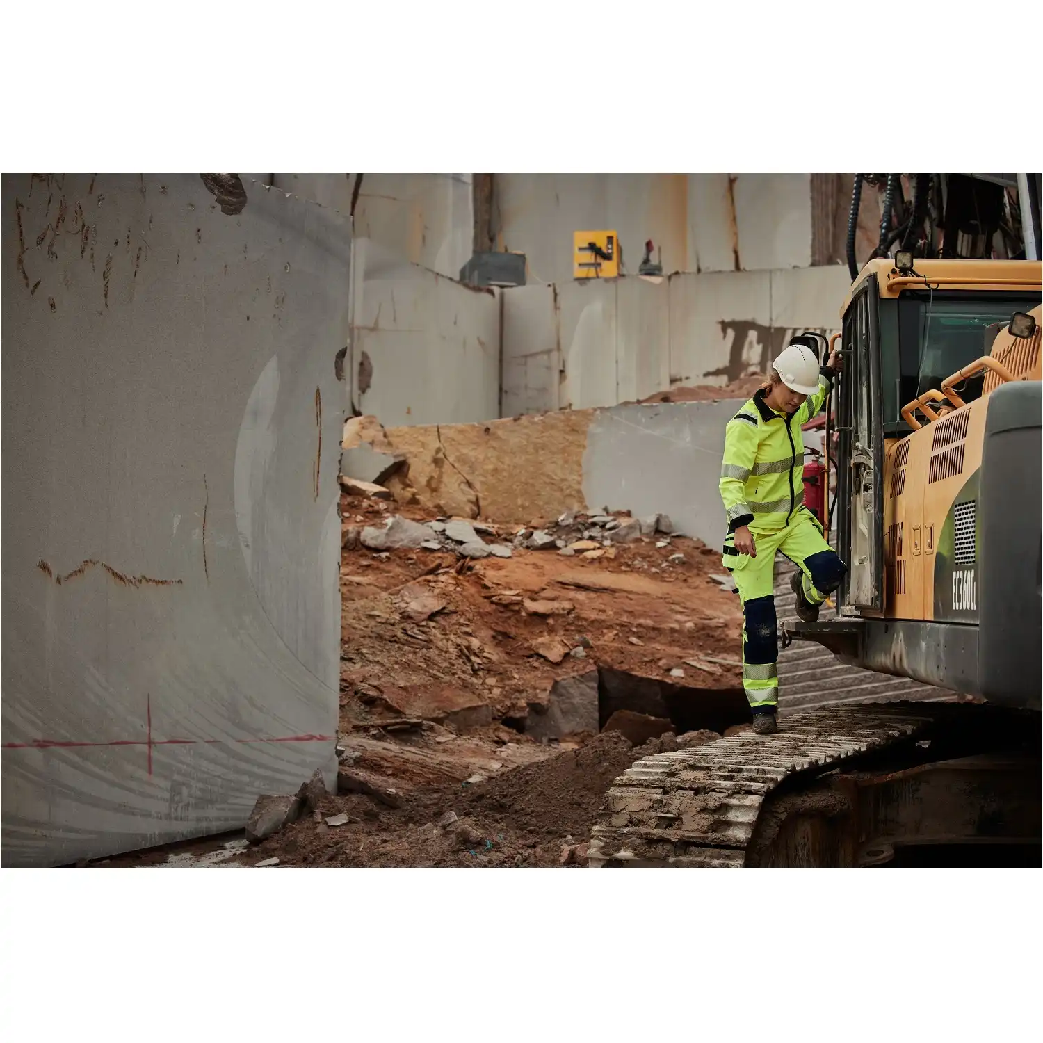 Damen Warnschutz Stretch Handwerkerhose Kl. 2 "2664 GSTP" Green Stiby in orange/marine, R34 - Thumbnail 3