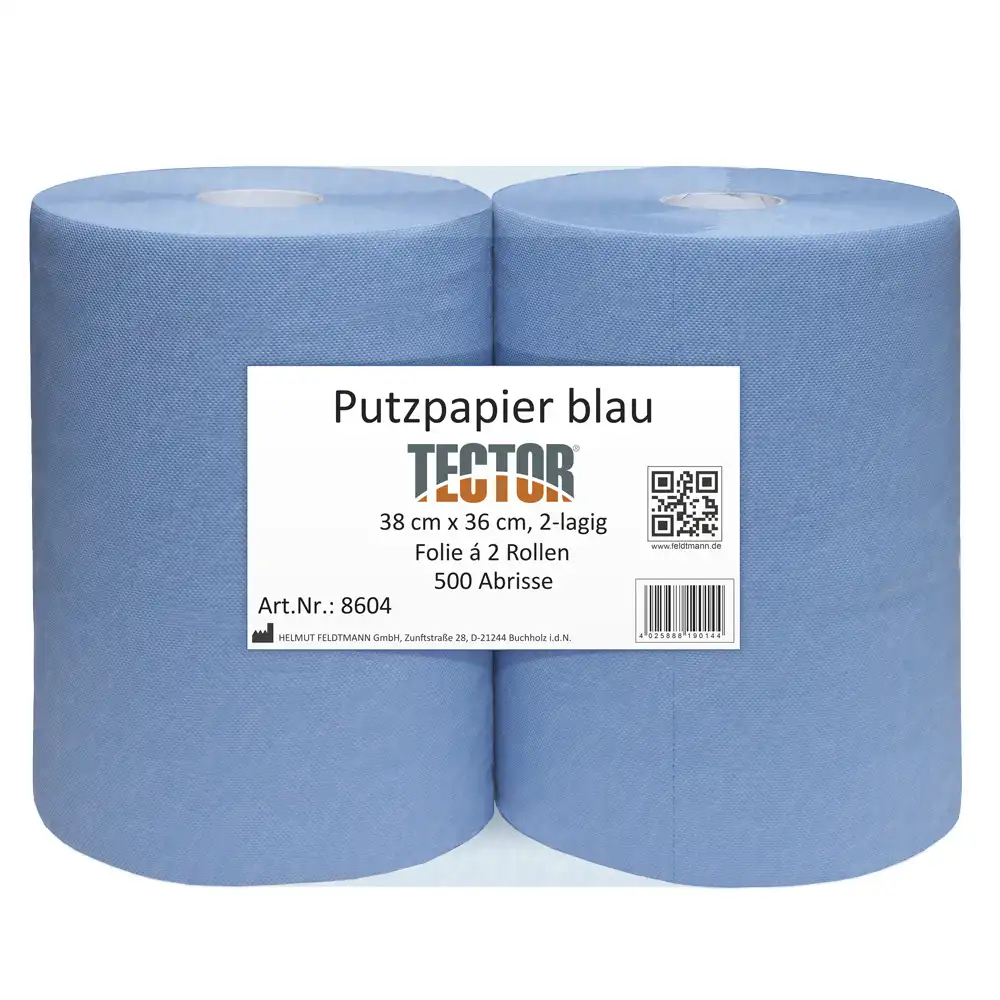Putzpapier 38x36cm 2-lagig blau - 500 Blatt à 2 Rollen - Bild 1