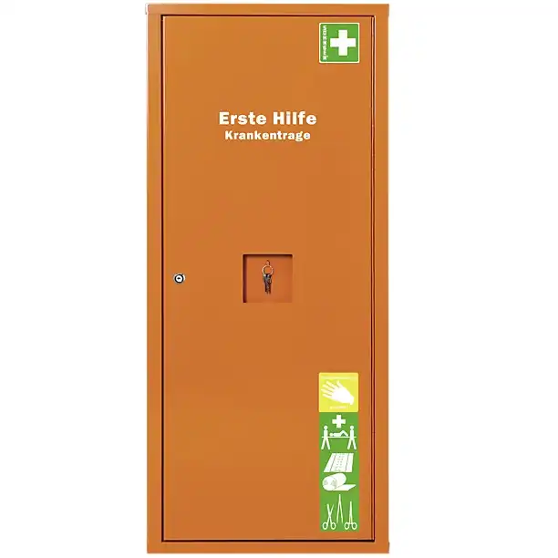 Anbausafe Erste-Hilfe-Trage, gefüllt, orange - Thumbnail 1