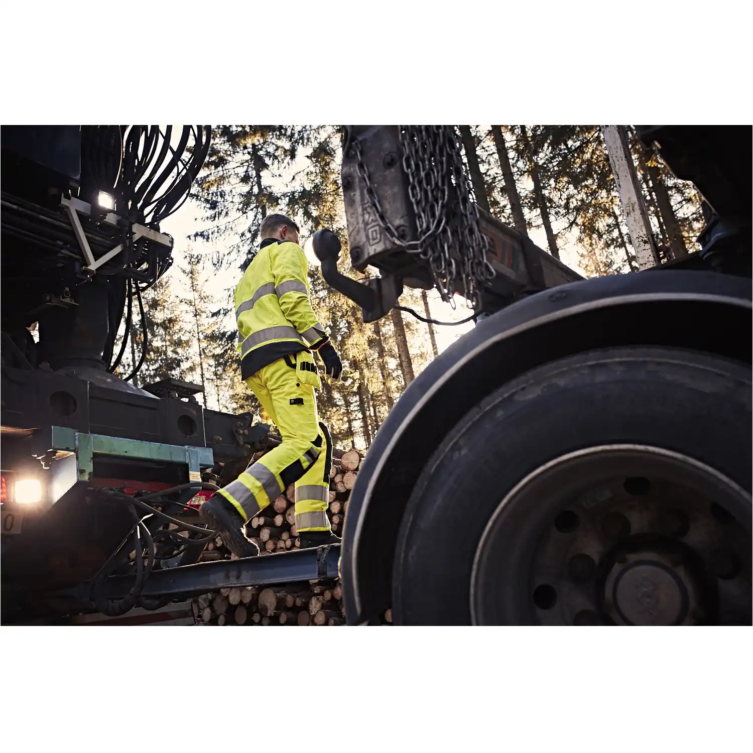 Warnschutz Bundjacke "4067 GPLU" Green Trofta in gelb/schwarz, XL - Thumbnail 3