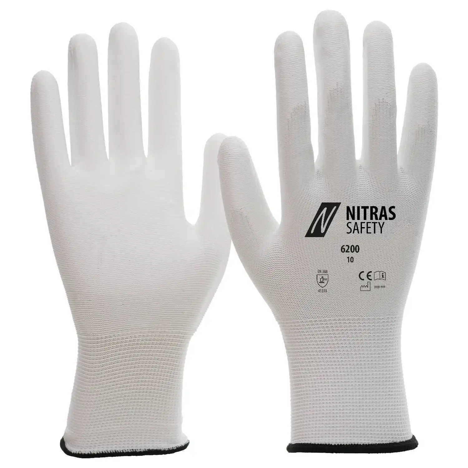 PU Nylon Montagehandschuhe "6200" weiß in 9 (L) - Thumbnail 1