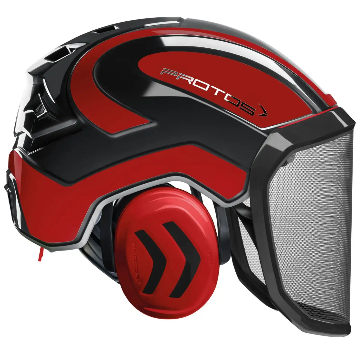 Forstschutzhelm "Integral Forest" grobes Visier G16 in schwarz/rot - Bild 1