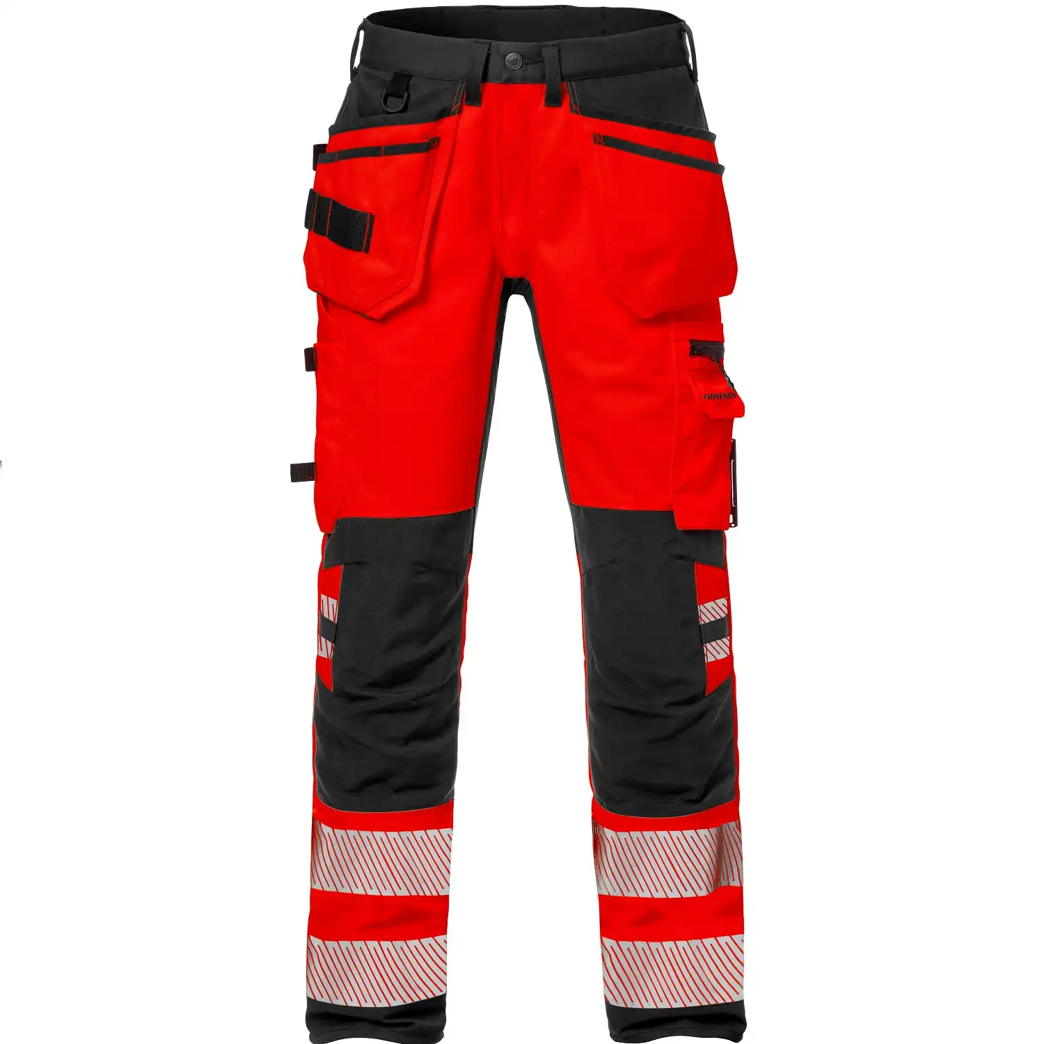 Warnschutz Stretch Handwerkerhose "2707 PLU" Stiby Kl. 2 in rot/schwarz, C44 - Thumbnail 1