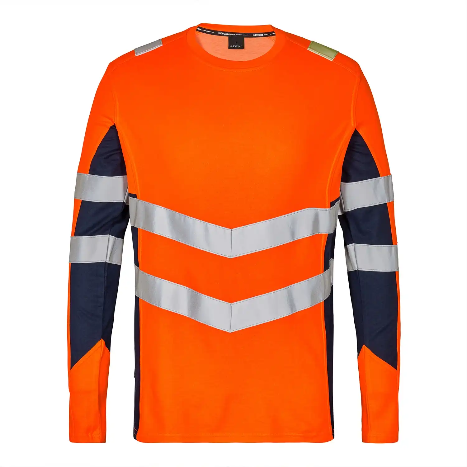 Warnschutz Langarmshirt "9545-182" Safety in orange/marine, L - Thumbnail 1