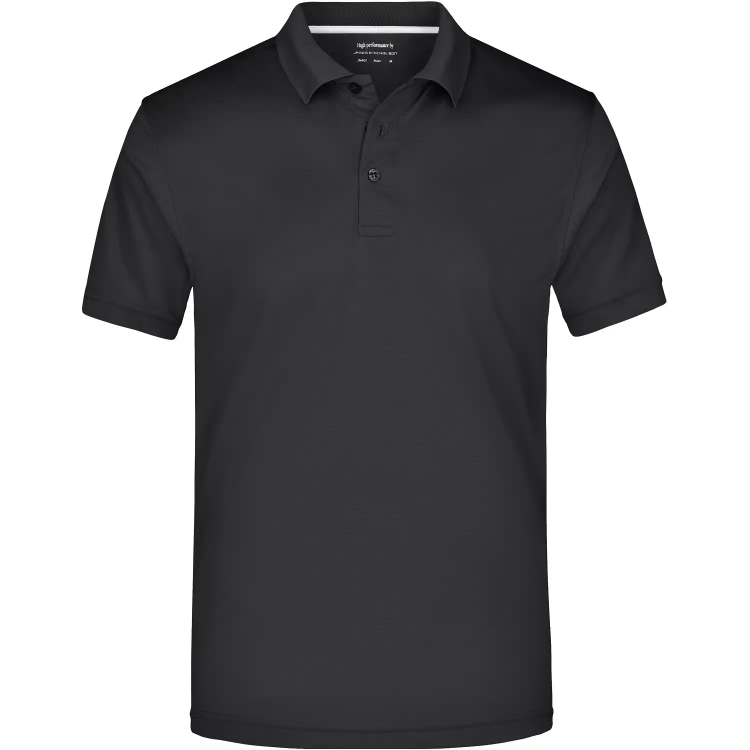 Herren Polo-Shirt High Performance "JN401" in black, XXL - Thumbnail 1