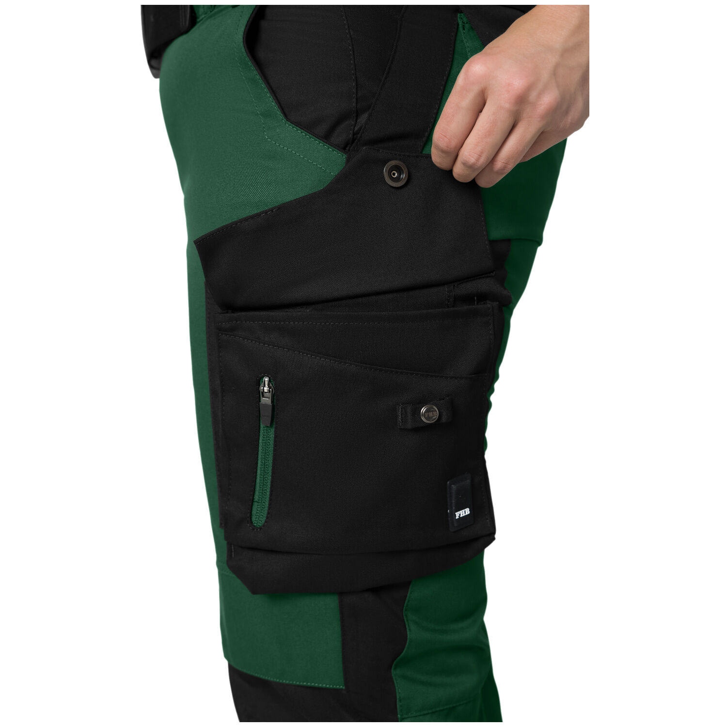 Damen Arbeitshose "ANNETTE" in grün/schwarz, 48 - Thumbnail 9