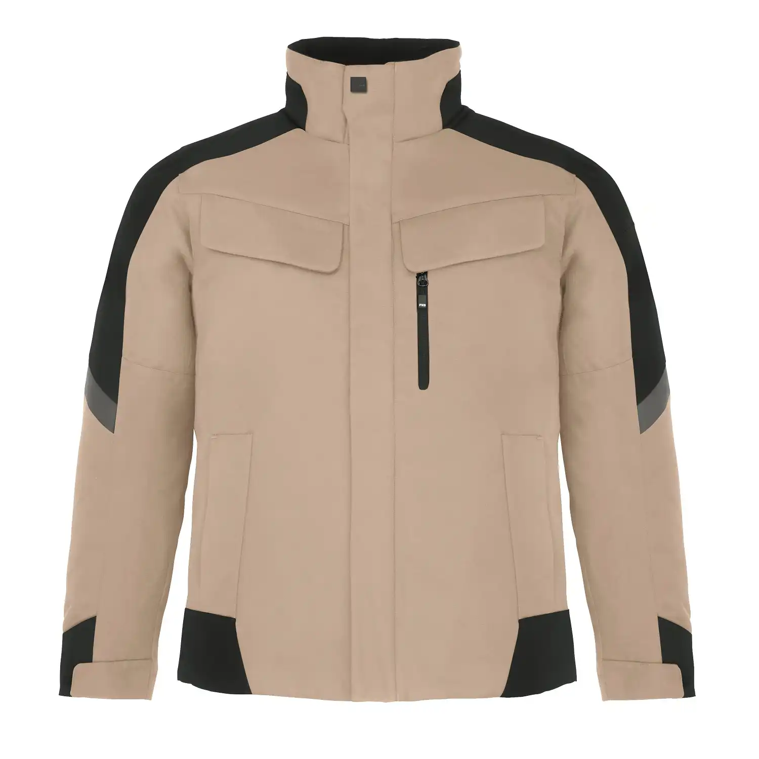 Arbeitsjacke "LARS" in beige/schwarz, XL - Thumbnail 1