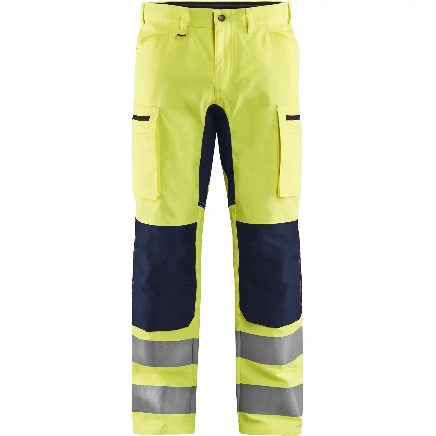 Warnschutz Stretch Bundhose "1585" in gelb/marine, C144 - Thumbnail 1