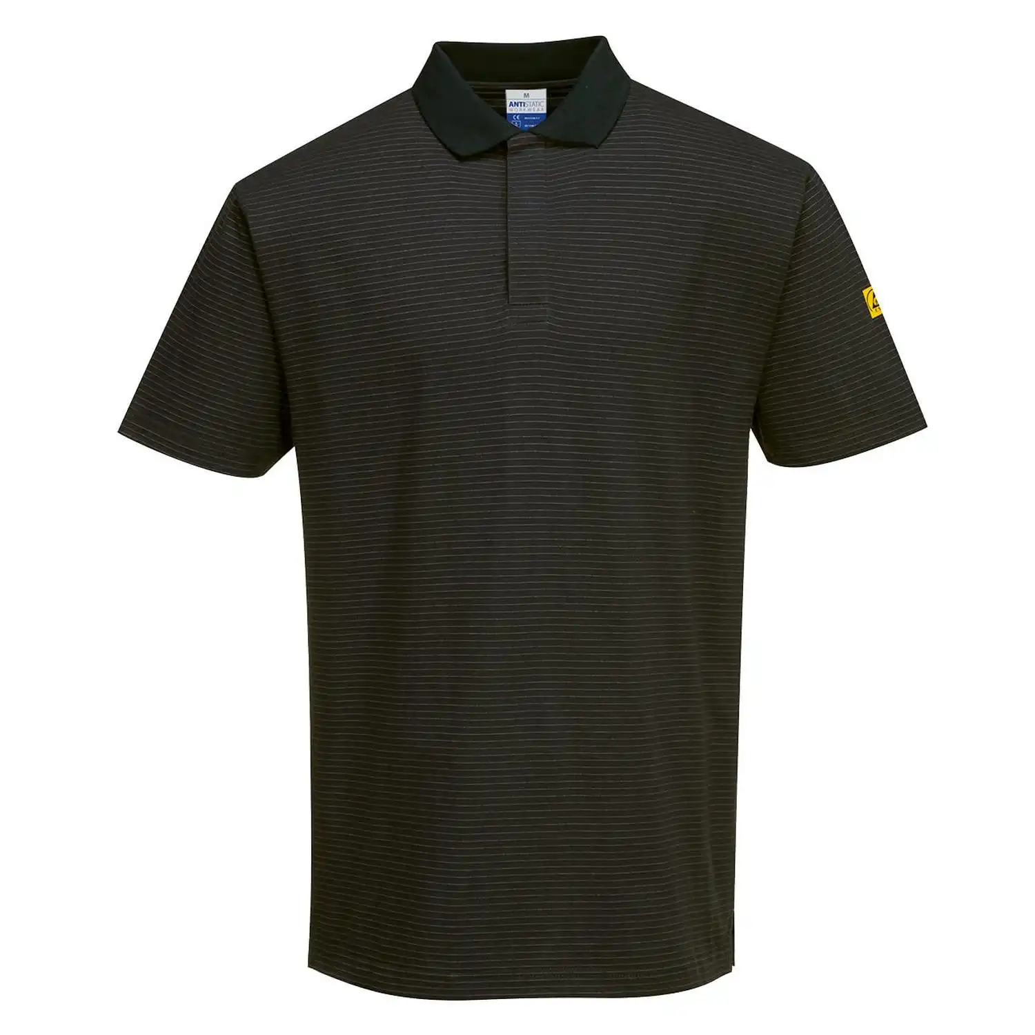 ESD Antistatik Polo-Shirt "AS21" in schwarz, XL - Thumbnail 1