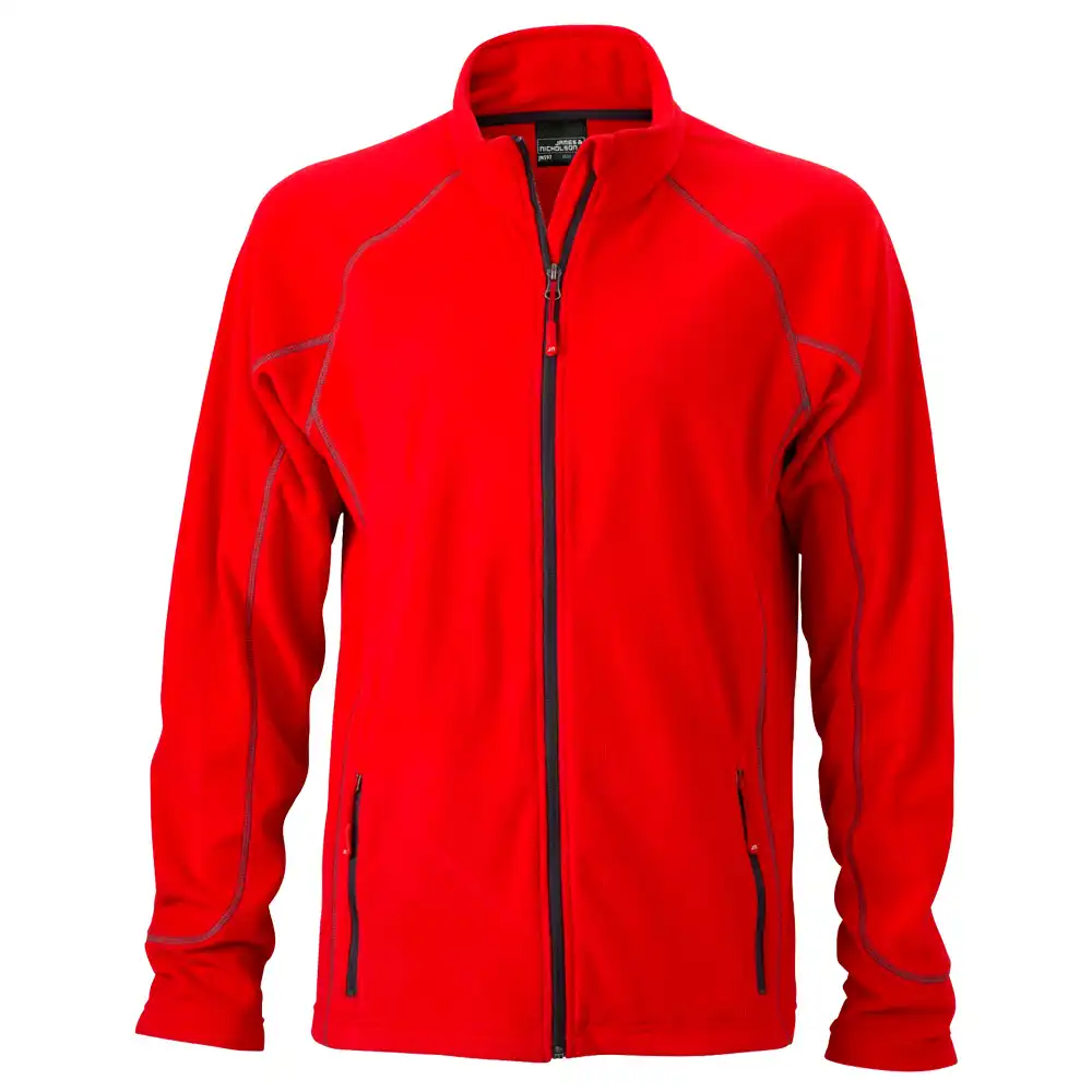 Structure Fleecejacke "JN597" in 3XL, Rot - Bild 1
