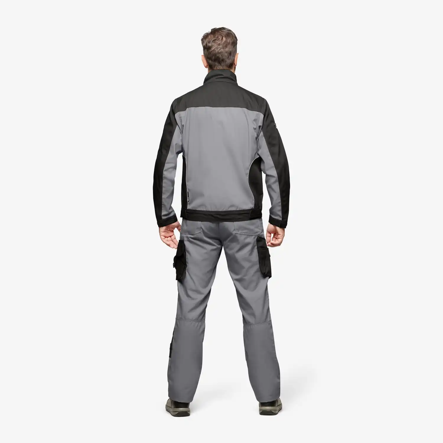 Premium Arbeitsjacke ERNST "Twill 300" in grau/schwarz, M - Thumbnail 2