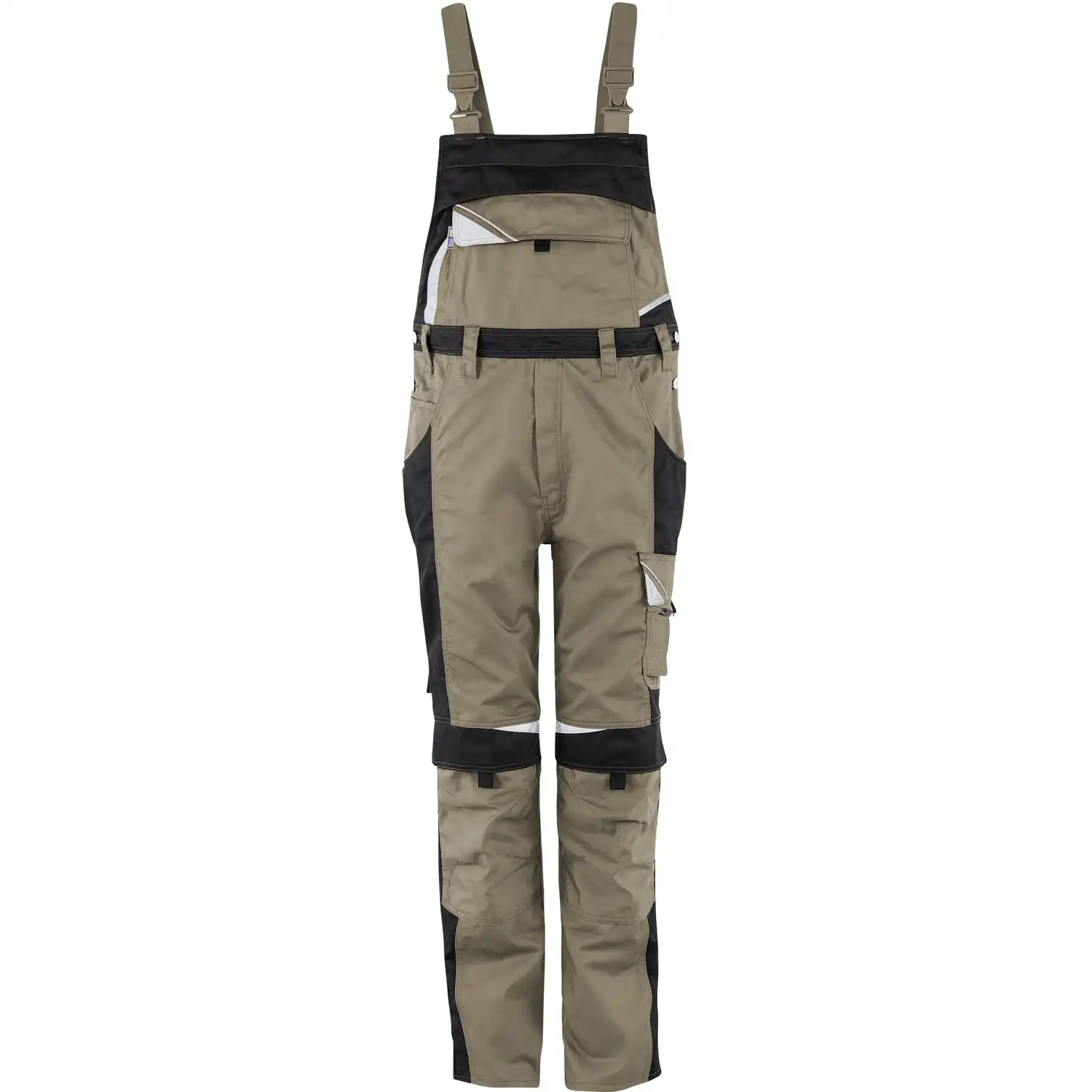 Latzhose "BESTWORK NEW" in khaki/Schwarz, 50 - Thumbnail 1