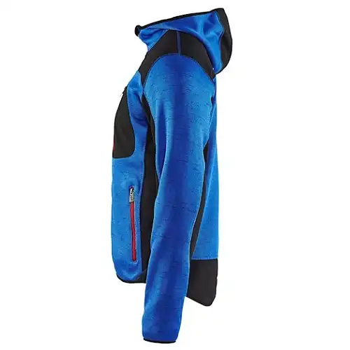 Strickjacke "4930" mit Softshell in kornblau/schwarz, L - Thumbnail 3