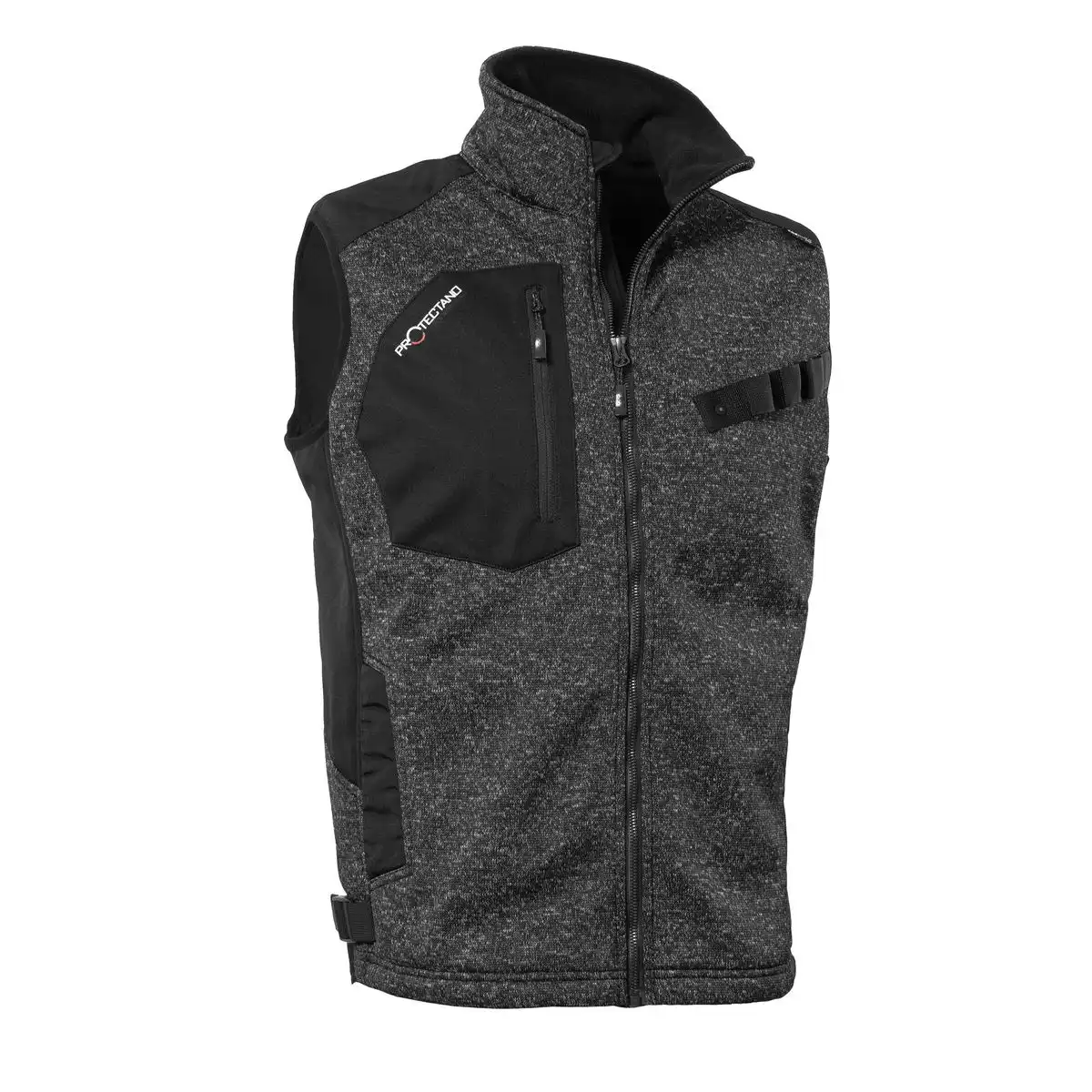 Strick-Fleeceweste "PROTECTANO" in schwarz/meliert, XL - Thumbnail 1