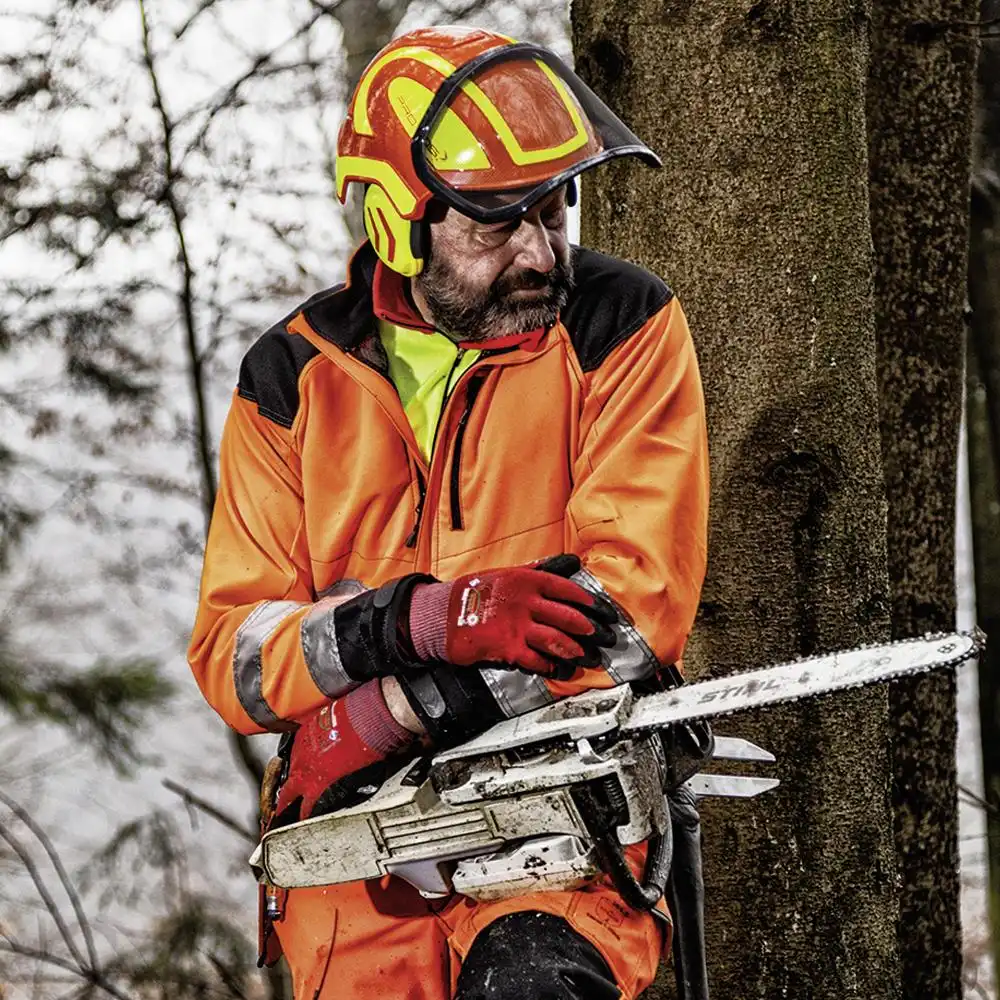 Warnschutz Forst- und Schnittschutzjacke "StretchAIR" Kl. 1 orange in S - Thumbnail 2