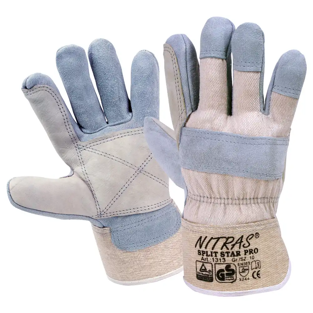 Rindspaltleder-Handschuhe SPLIT STAR PRO in 10 (XL) - Bild 1
