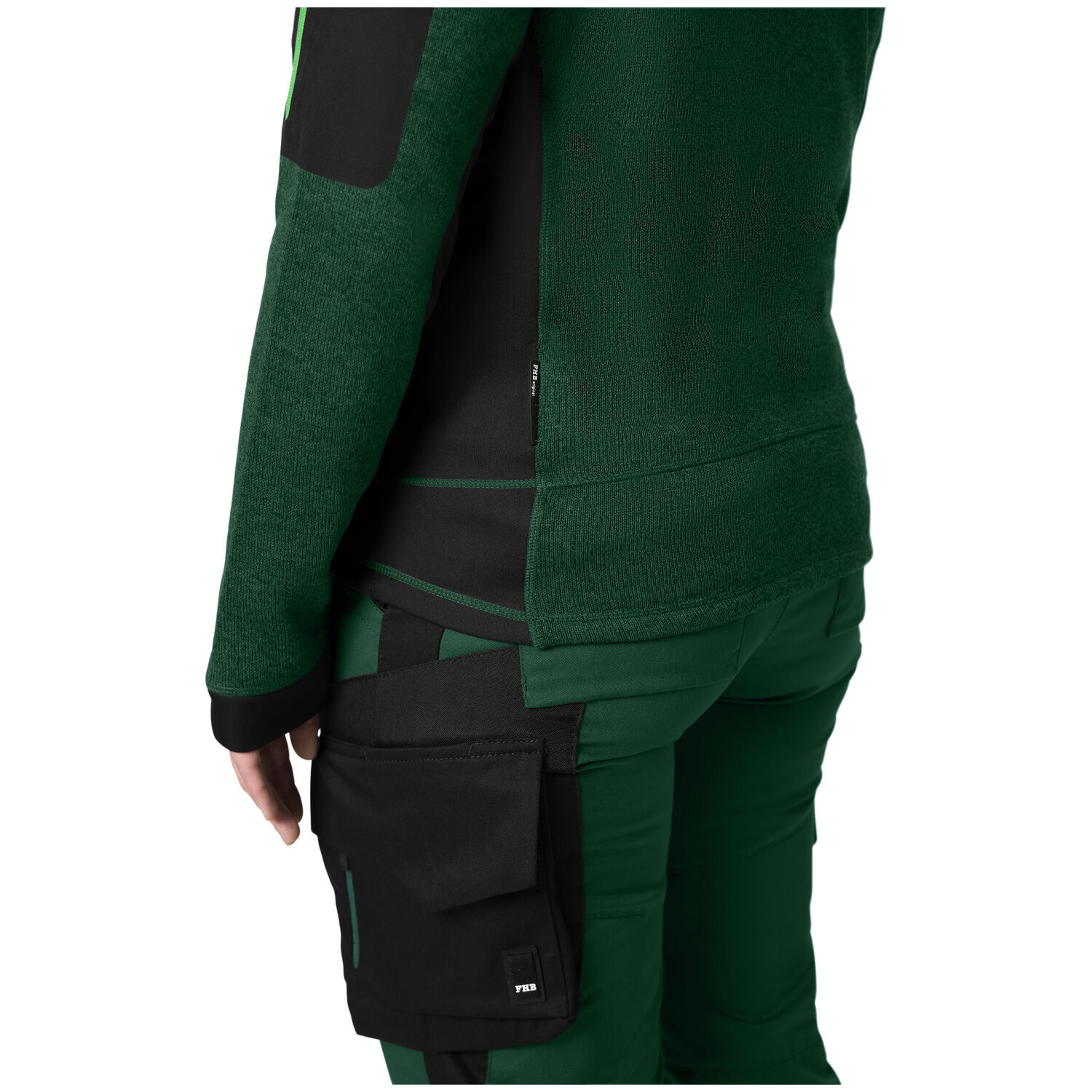 Damen Arbeitshose "ANNETTE" in grün/schwarz, 48 - Thumbnail 4