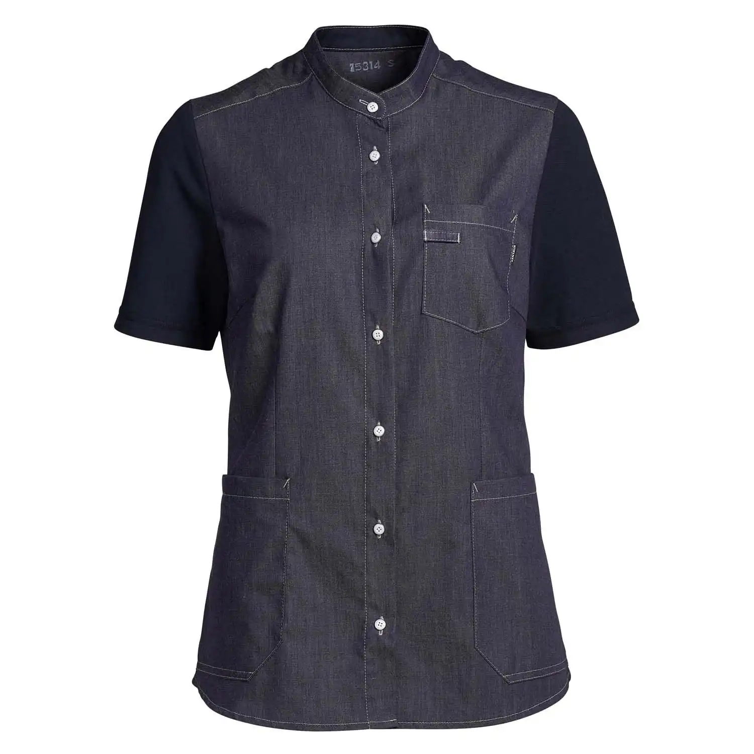 Damen Kasack "15314" Piquée in XS, schattenblau - Thumbnail 1