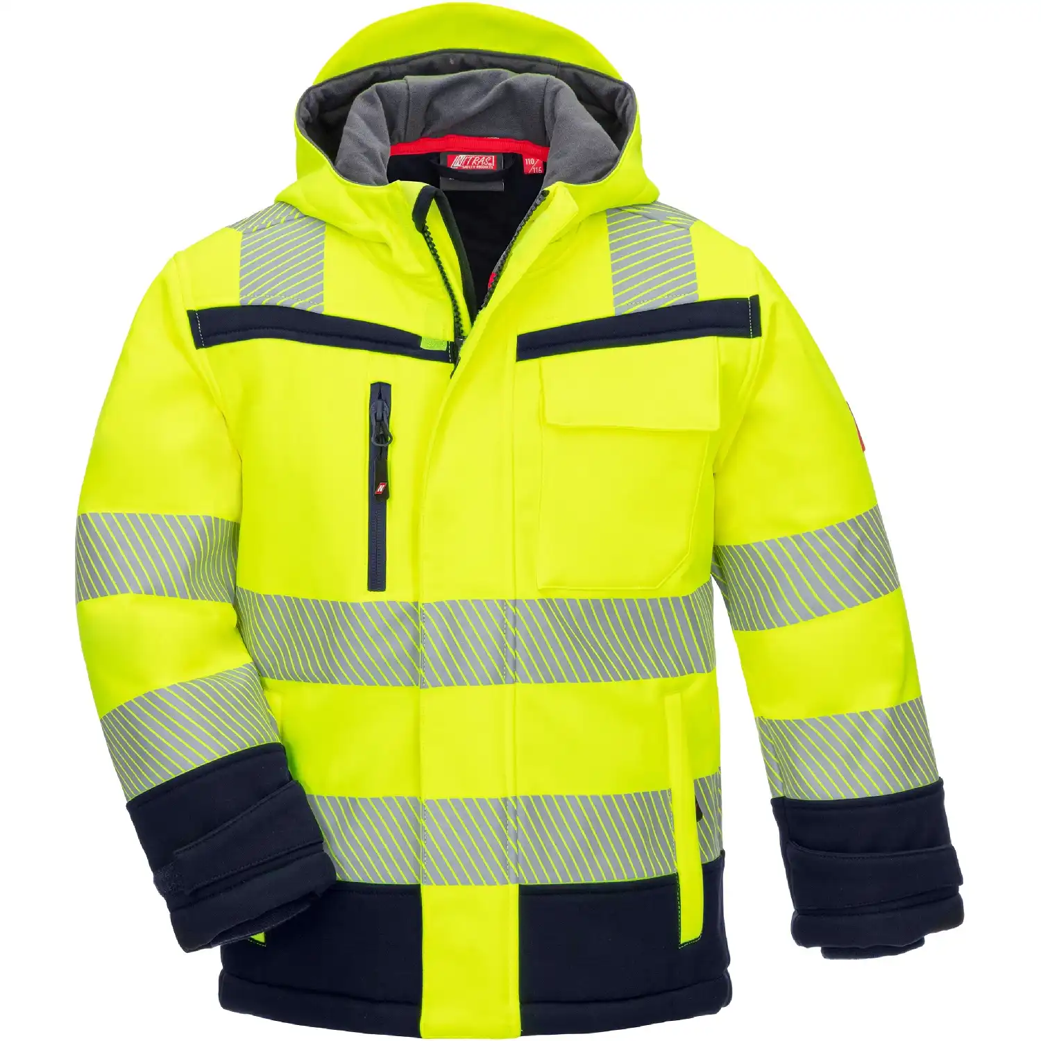 Kinder Hi-Viz Winter Softshelljacke "MOTION TEX KIDS" gelb in 122/128 - Thumbnail 1