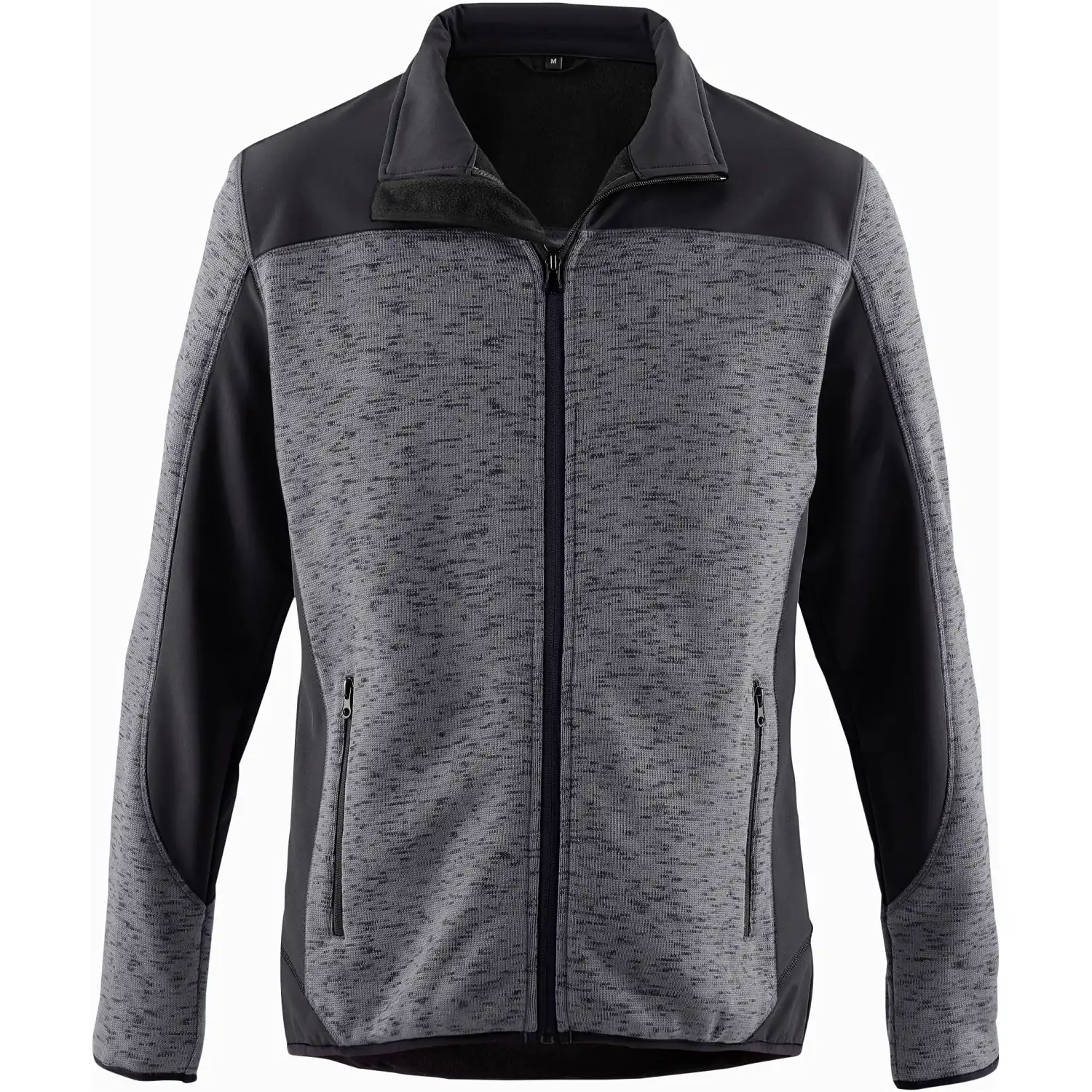 Strickfleecejacke "ESSENTIAL" in grau/schwarz, L - Bild 1