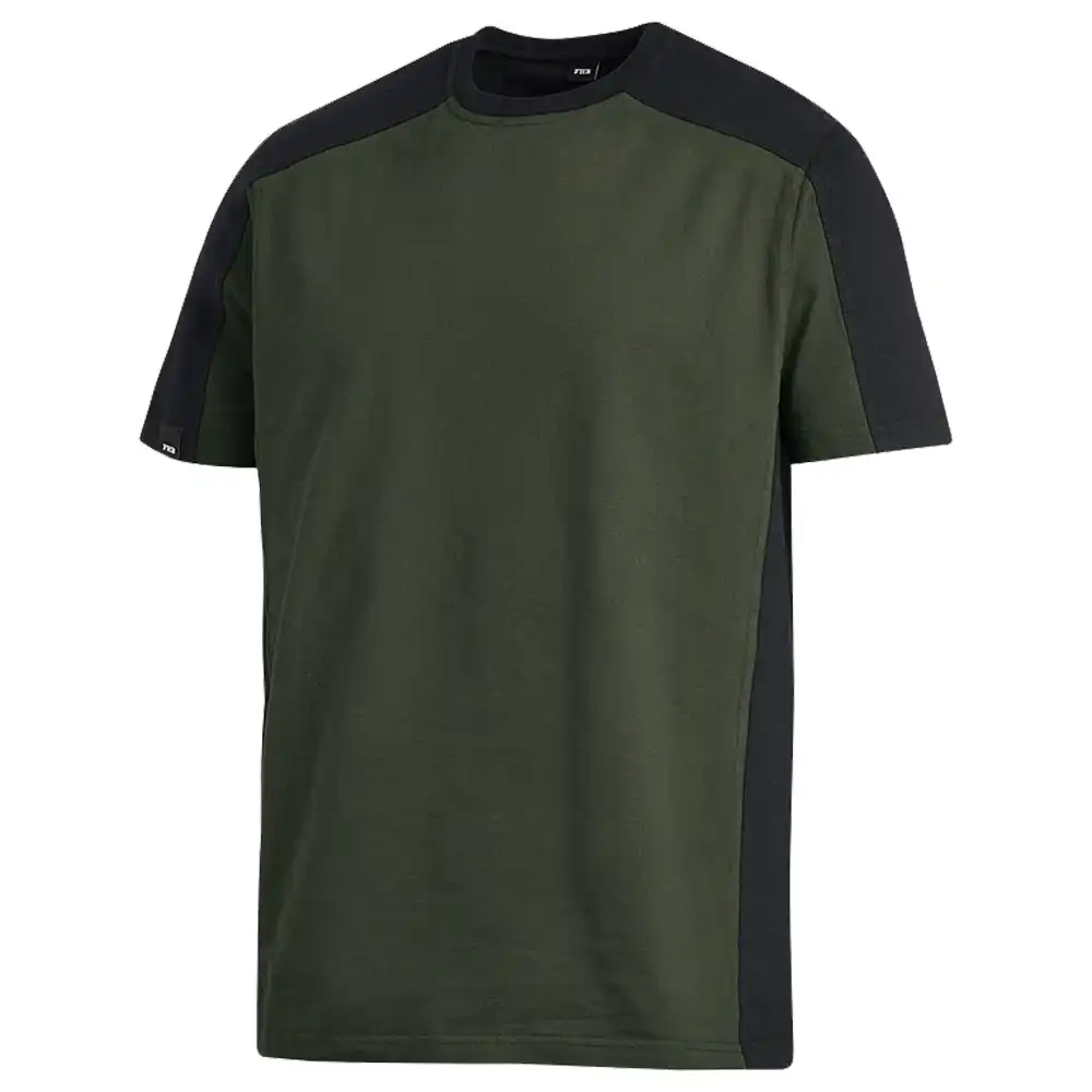 T-Shirt zweifarbig "MARC" in olive/schwarz, L - Thumbnail 1