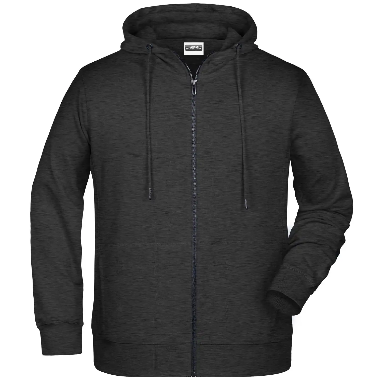 Zip Hoody mit Kapuze "8026" in black-heather, 4XL - Bild 1