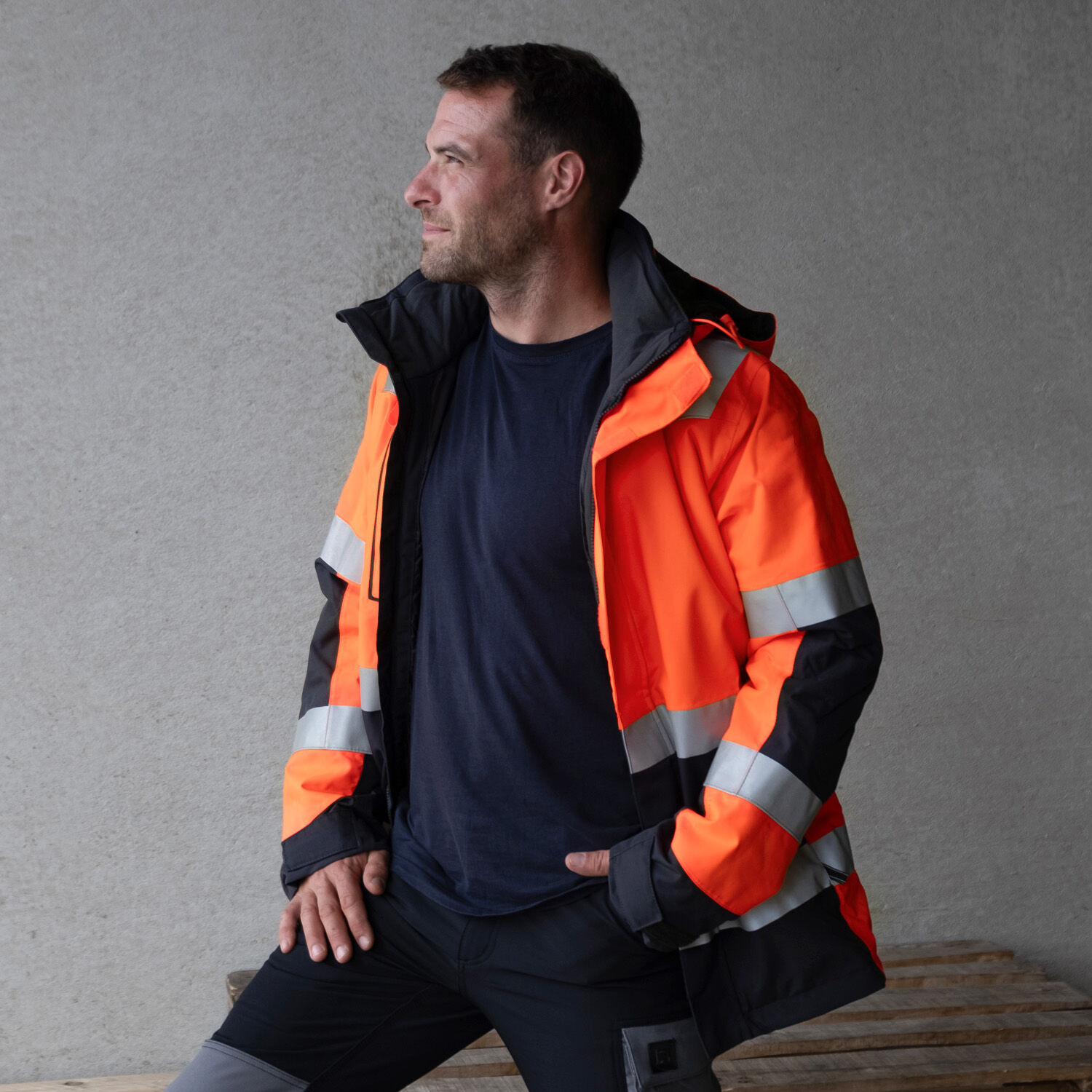 Warnschutz Winterjacke "ALNA 2.0" in orange/schwarz, XS - Thumbnail 8