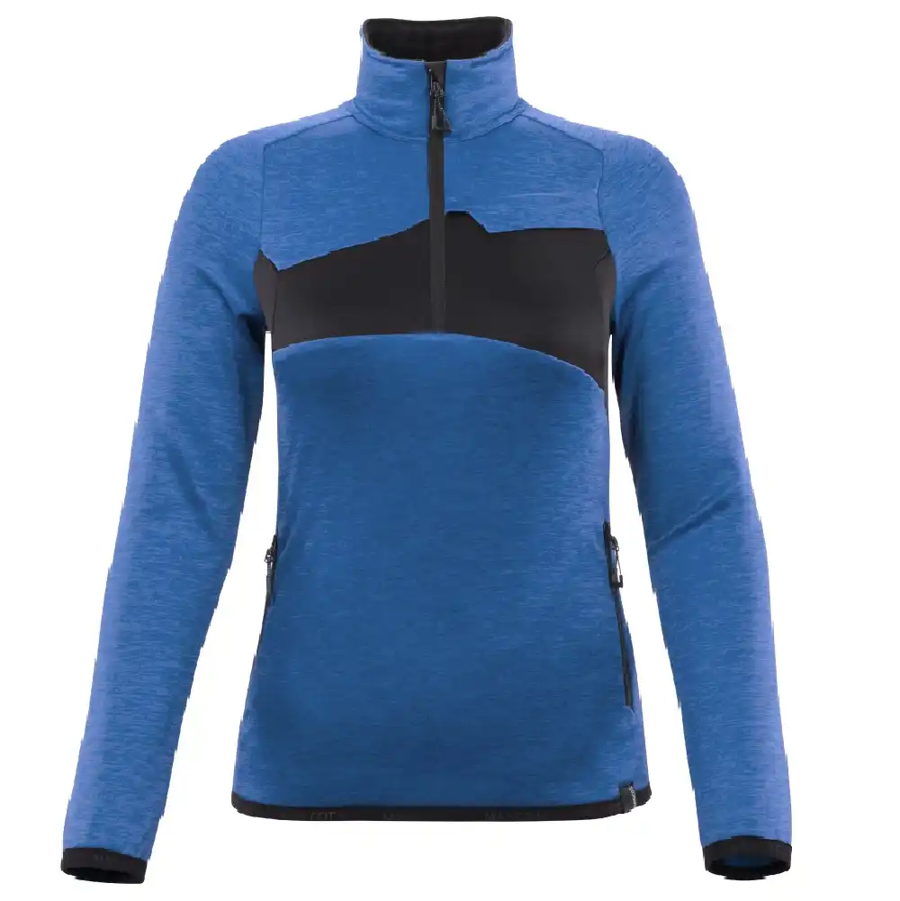 Damen Fleecepullover "ACCELERATE" in azurblau/schwarzblau, S - Thumbnail 1