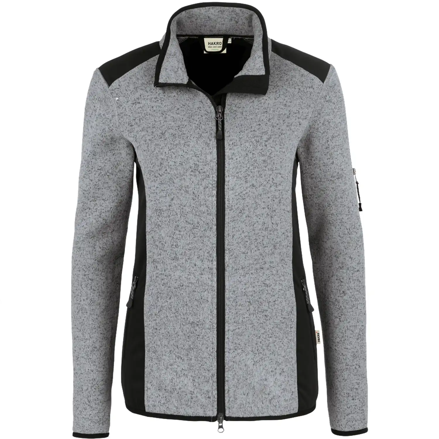 Damen Strickfleece-Jacke "Churchill" 236 in grau, L - Bild 1