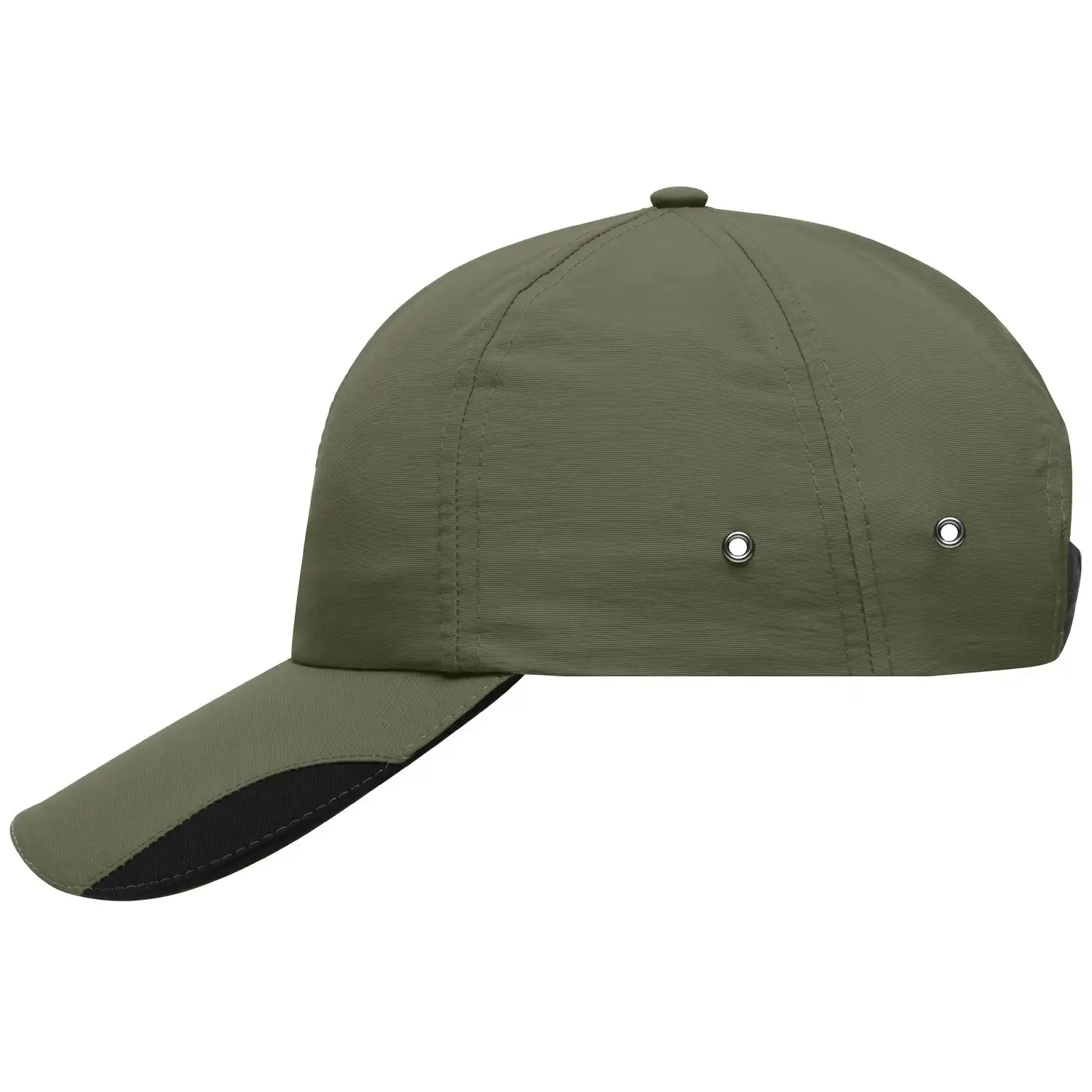 Basecap "MB6203" 6-Panel-Polyamid in olive/black - Thumbnail 1