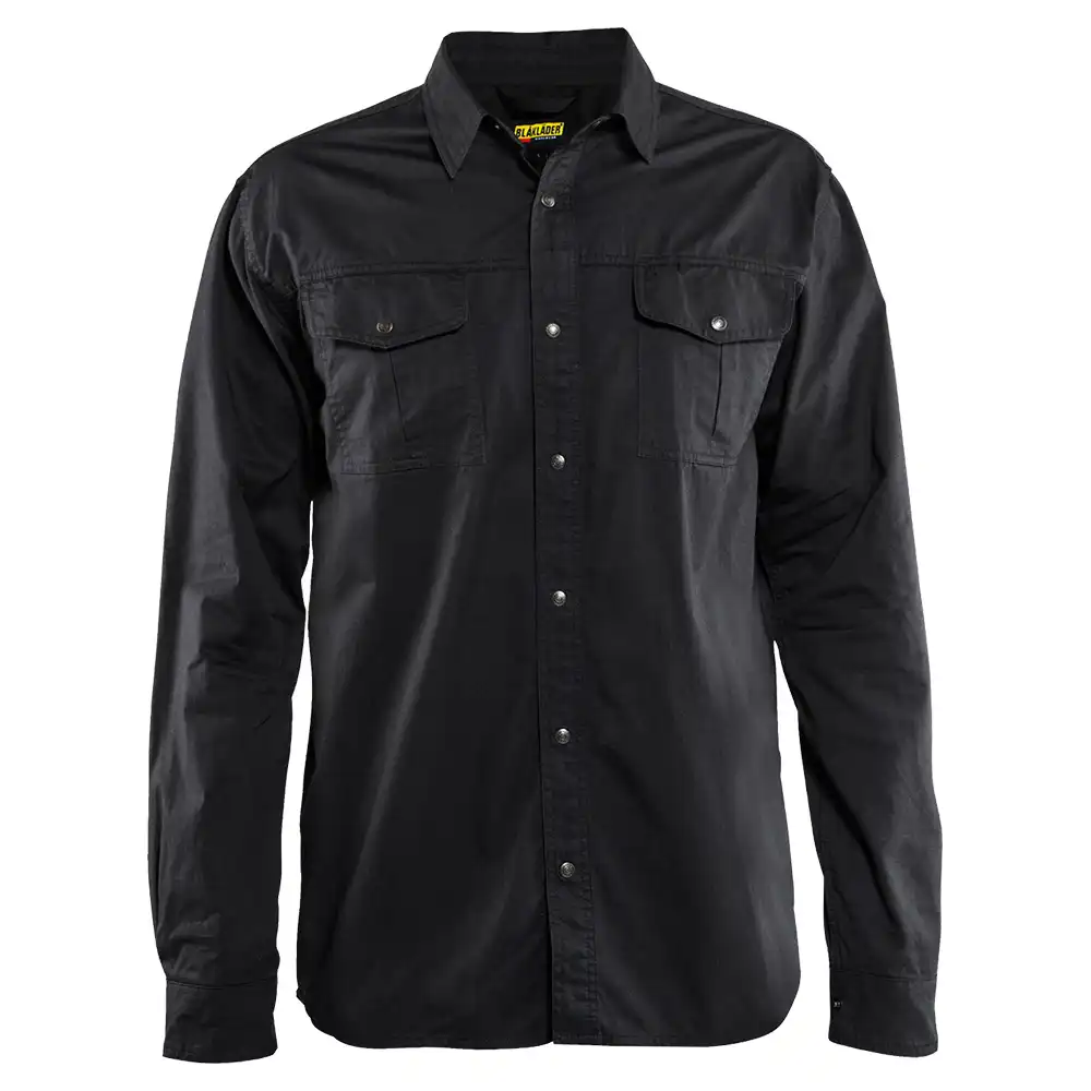 Baumwoll-Arbeitshemd "3297" langarm in schwarz, 3XL - Thumbnail 1