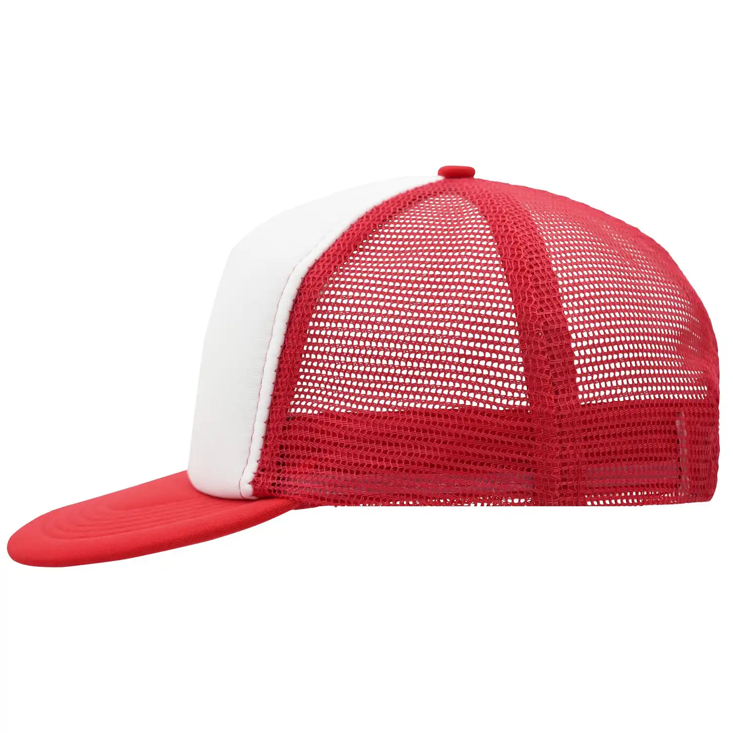 Basecap Trucker "MB6207" 5-Panel-Flat-Peak in white/red - Bild 1