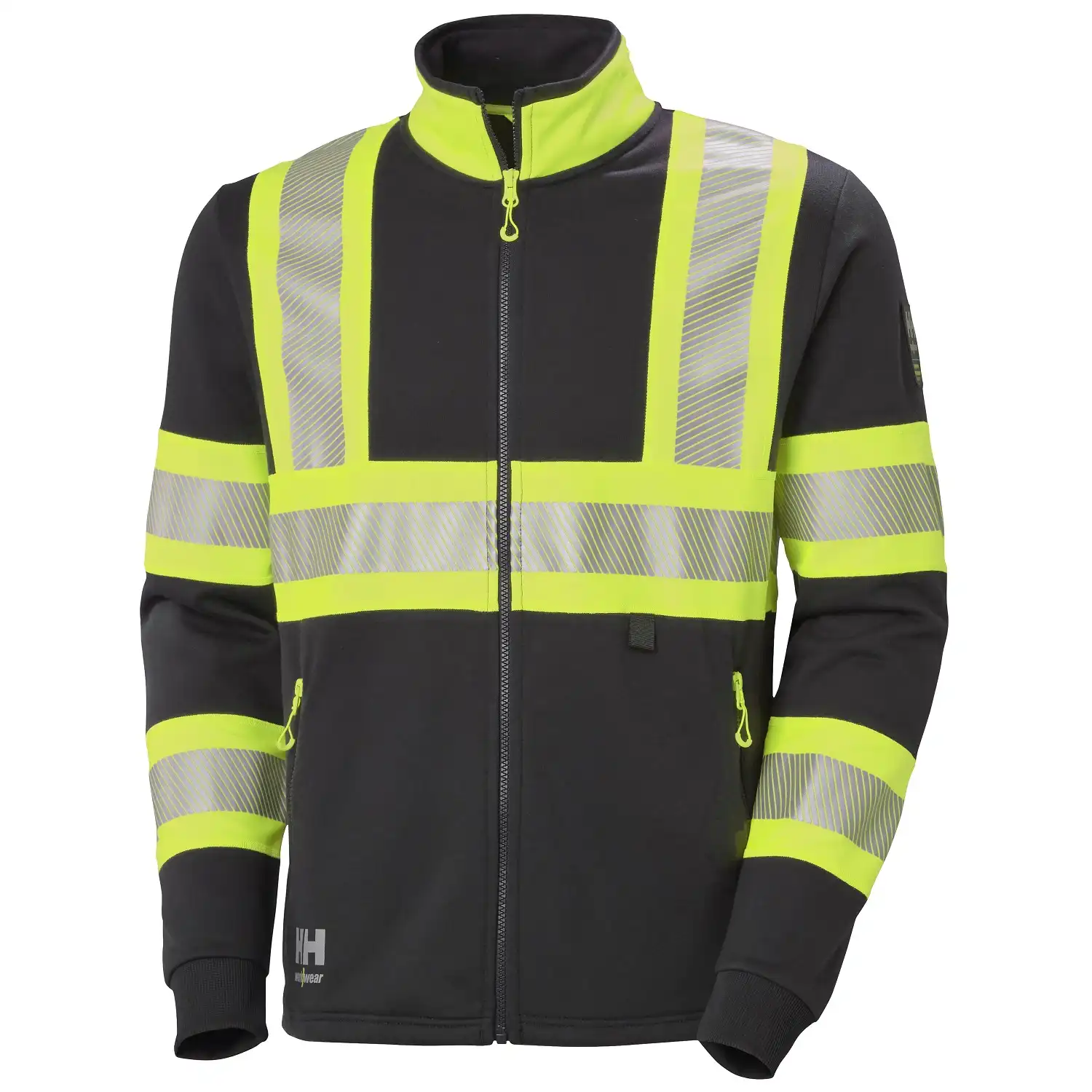 Warnschutz Sweatjacke "ICU" in gelb/schwarz, S - Thumbnail 1
