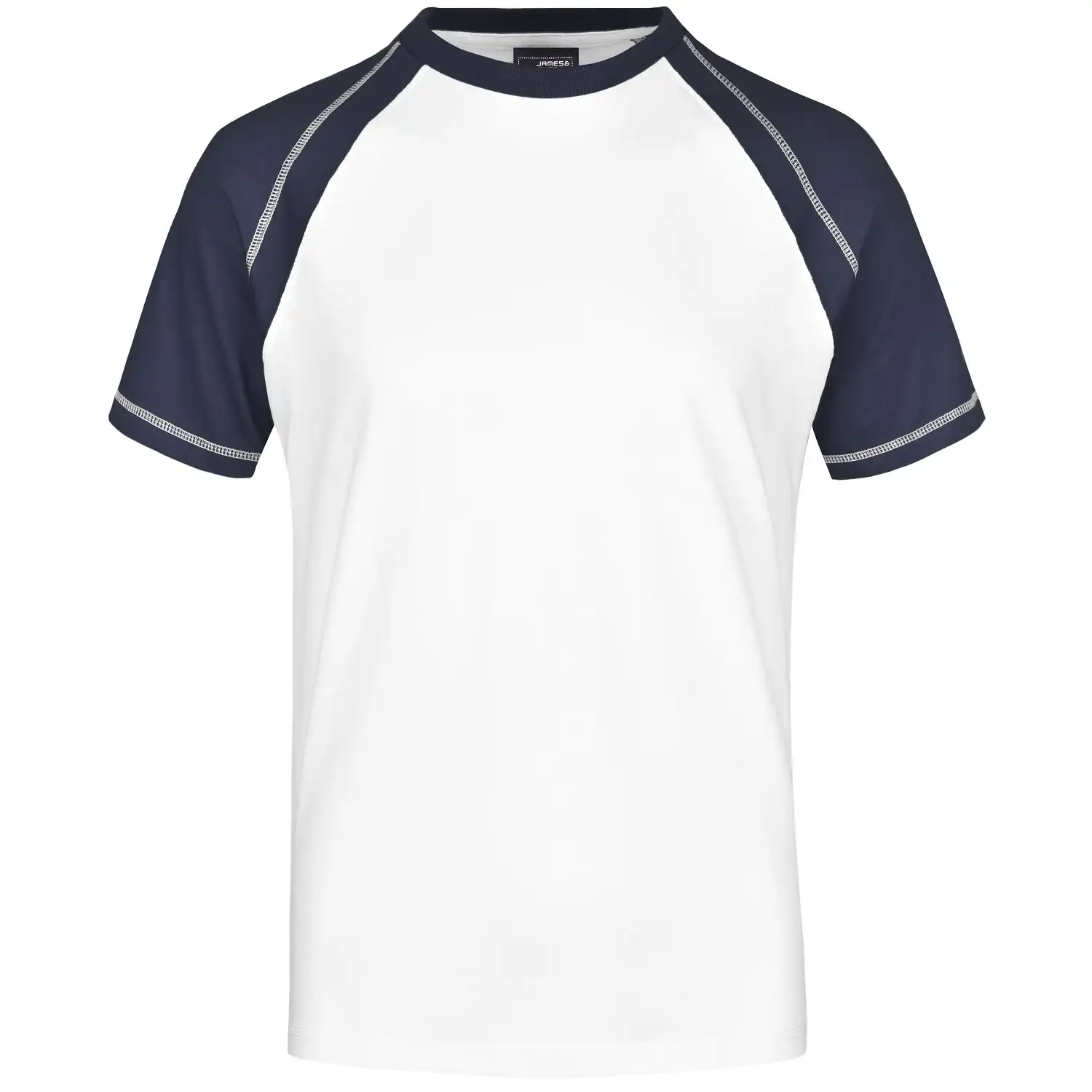 Raglan T-Shirt "JN010" in white/navy, 3XL - Bild 1