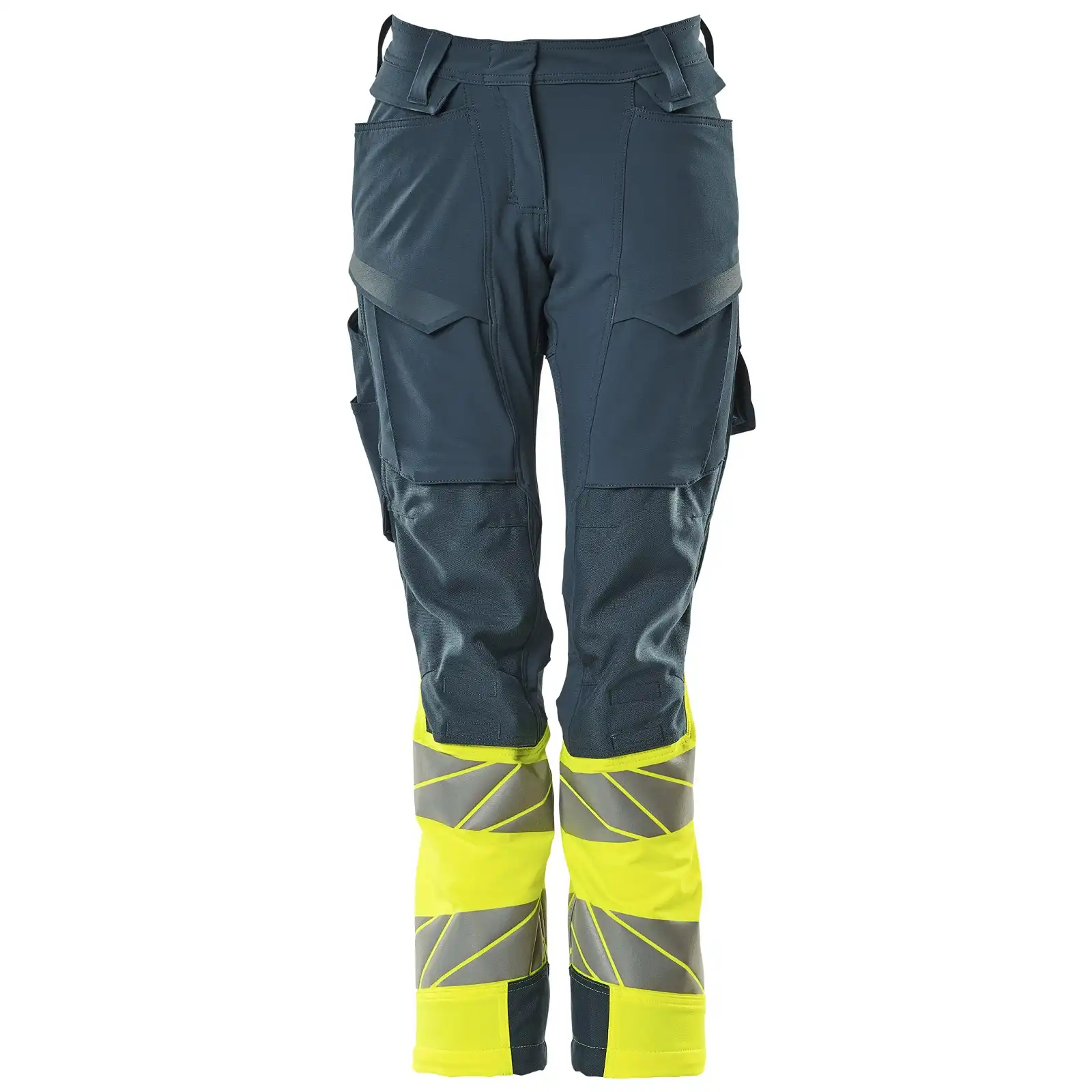 Damen Warnschutz Stretch Bundhose Kl. 1 "ACCELERATE SAFE" Diamond in dunkelpetroleum/gelb, 82C44 (EU 44) - Thumbnail 1