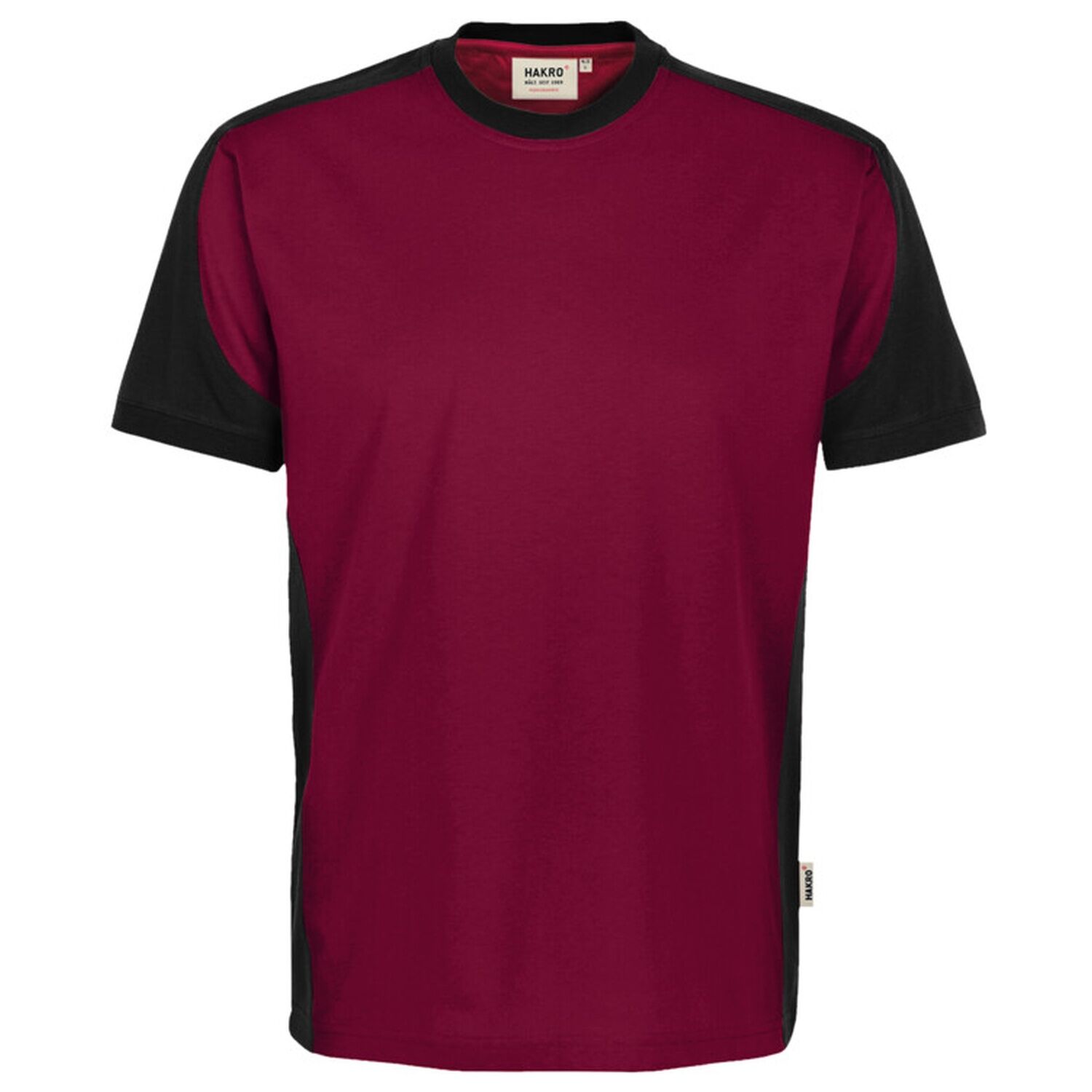 T-Shirt "CONTRAST" MIKRALINAR® ECO in weinrot, XXS - Thumbnail 1