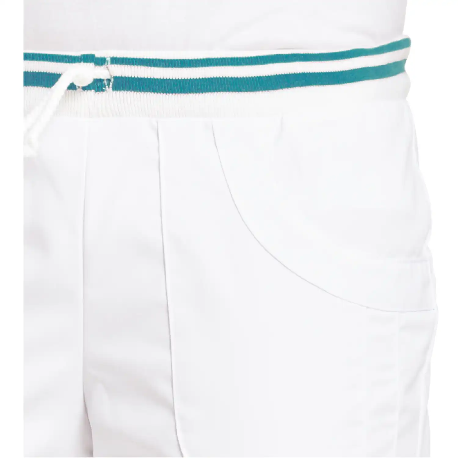 Damen-Bundhose Classic-Fit "08/6750" in weiß/petrol, 46 - Bild 1