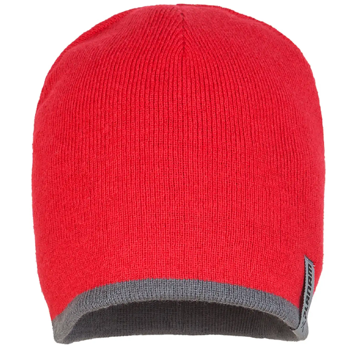 Strickmütze 2-farbig in Rot/Schiefer - Thumbnail 1