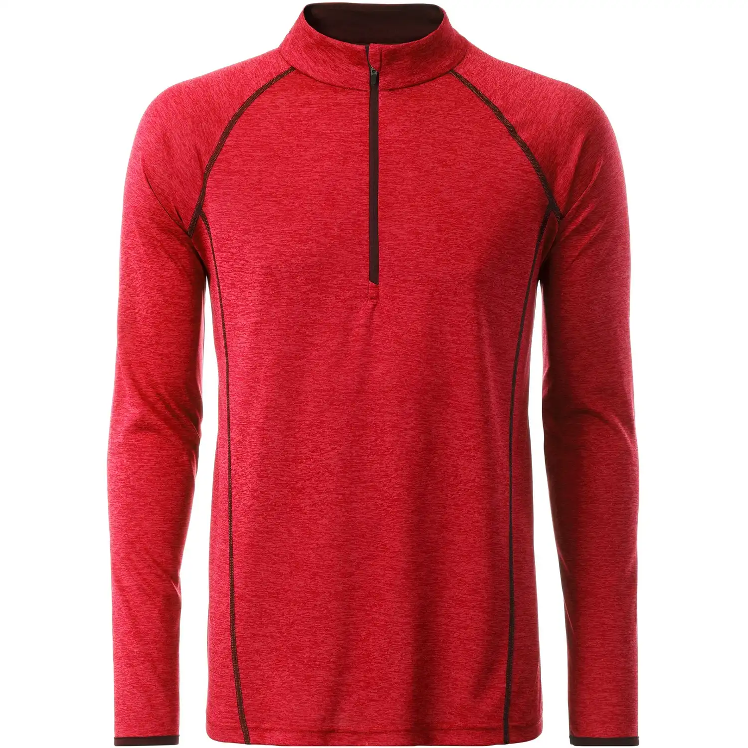 Funktionsshirt Langarm "JN498" in red-melange/titan, L - Bild 1
