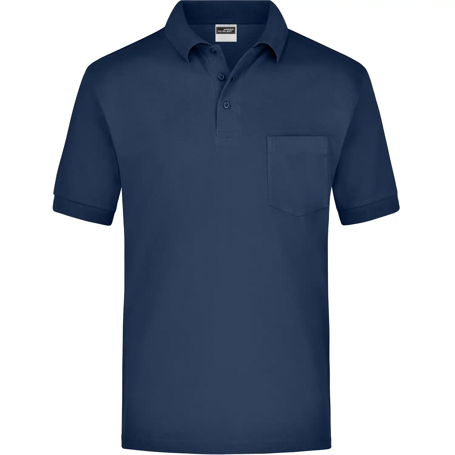 Polo-Shirt Piqué Pocket "JN026" in navy, M - Thumbnail 1