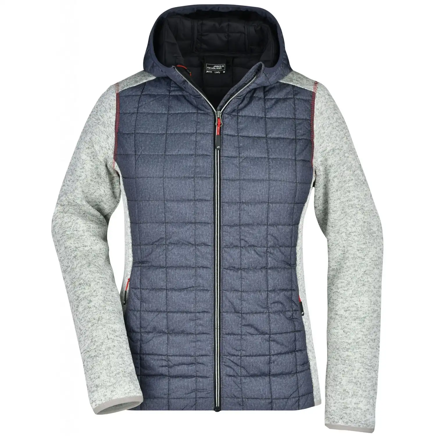 Damen Strickfleecejacke "JN771" in light-melange/anthracite-melan, S - Bild 1