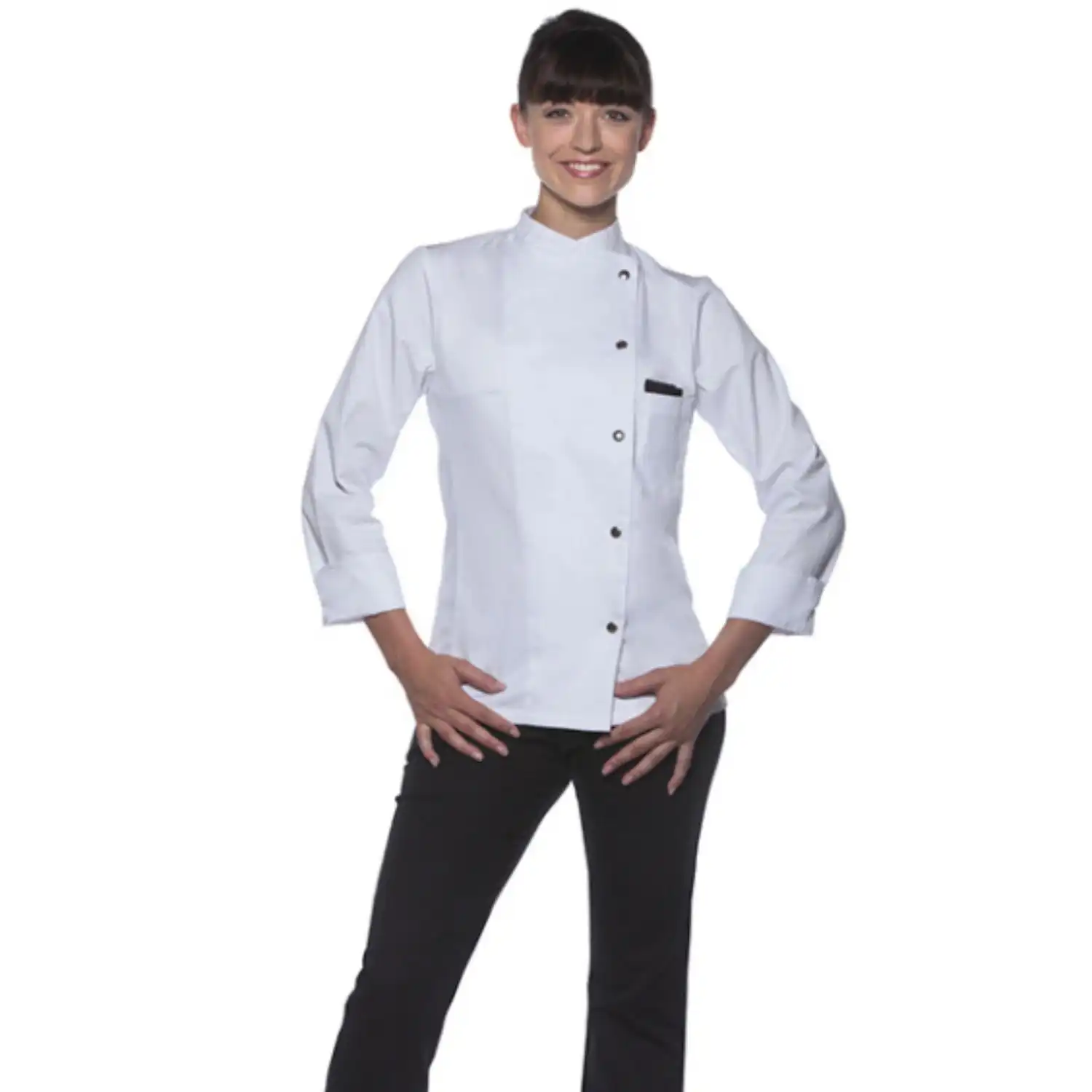 Damen Kochjacke Larissa "JF 3" in 48, Weiß - Thumbnail 7