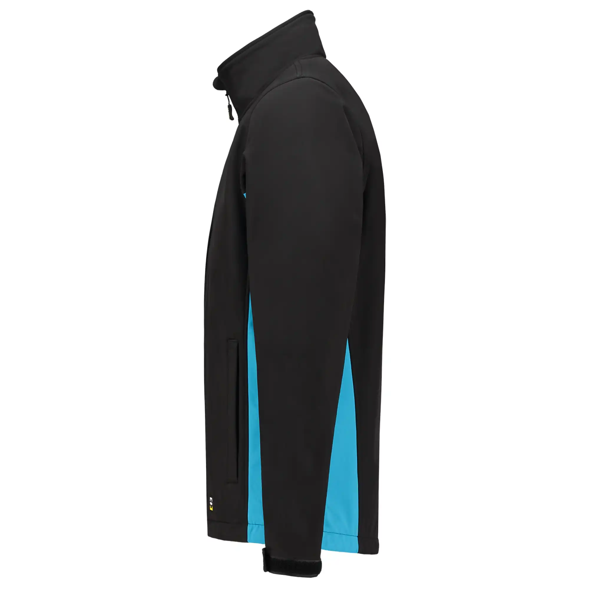 Softshelljacke Bicolor "402002" Workwear in XS, black/turquoise - Thumbnail 3