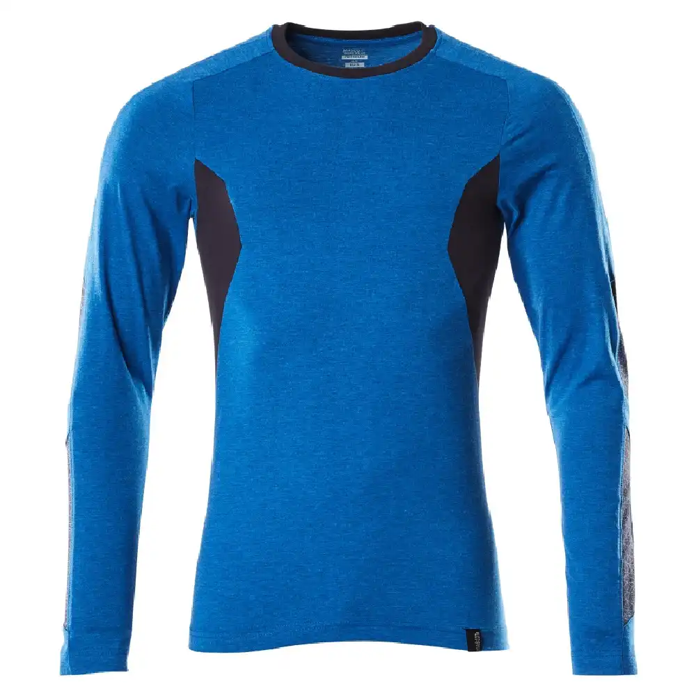 Langarmshirt "ACCELERATE" in azurblau/schwarzblau, XS - Thumbnail 1