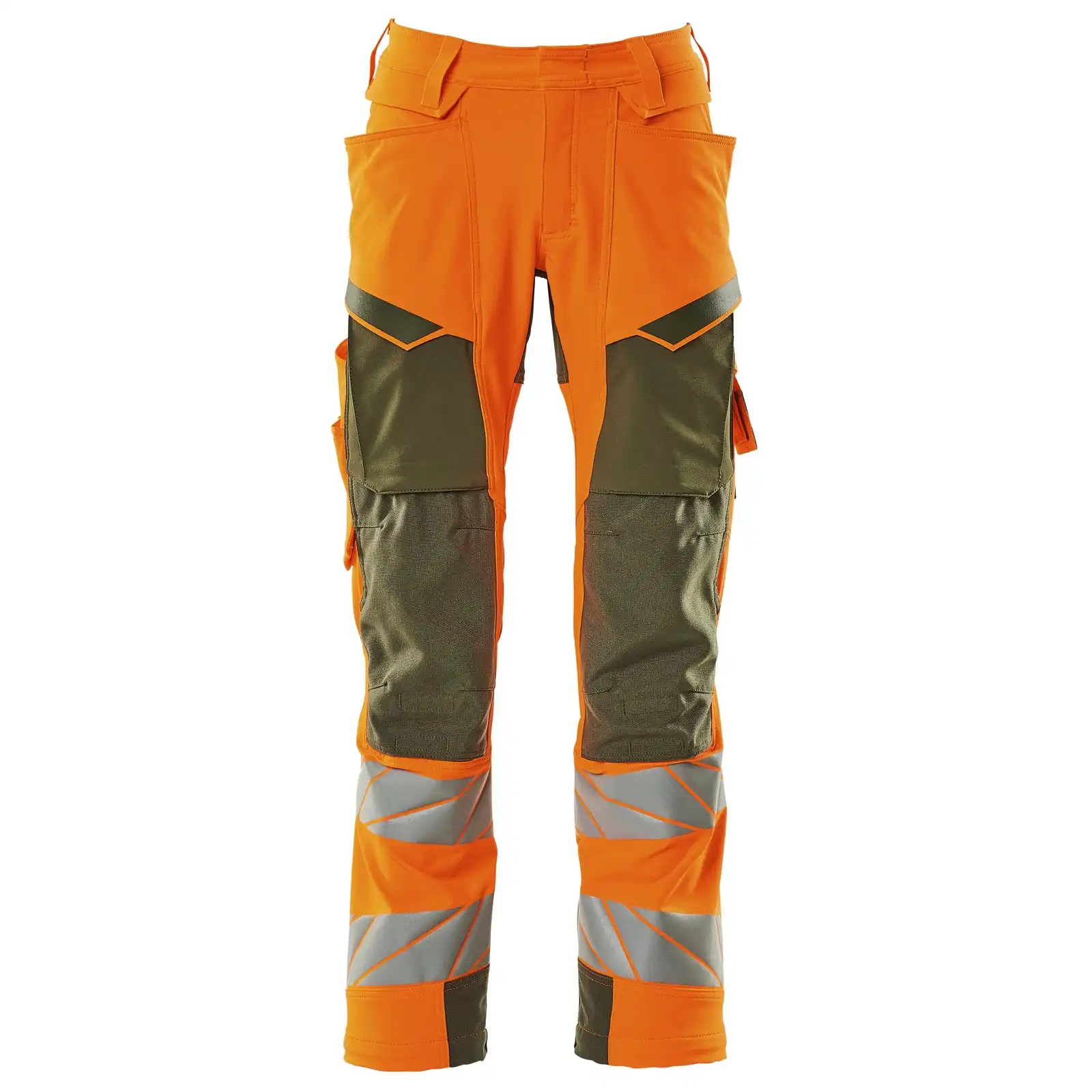 Warn Stretchbundhose Kl.2 ACCELERATE SAFE  in orange/moosgrün, 76C52 (EU 26) - Thumbnail 1