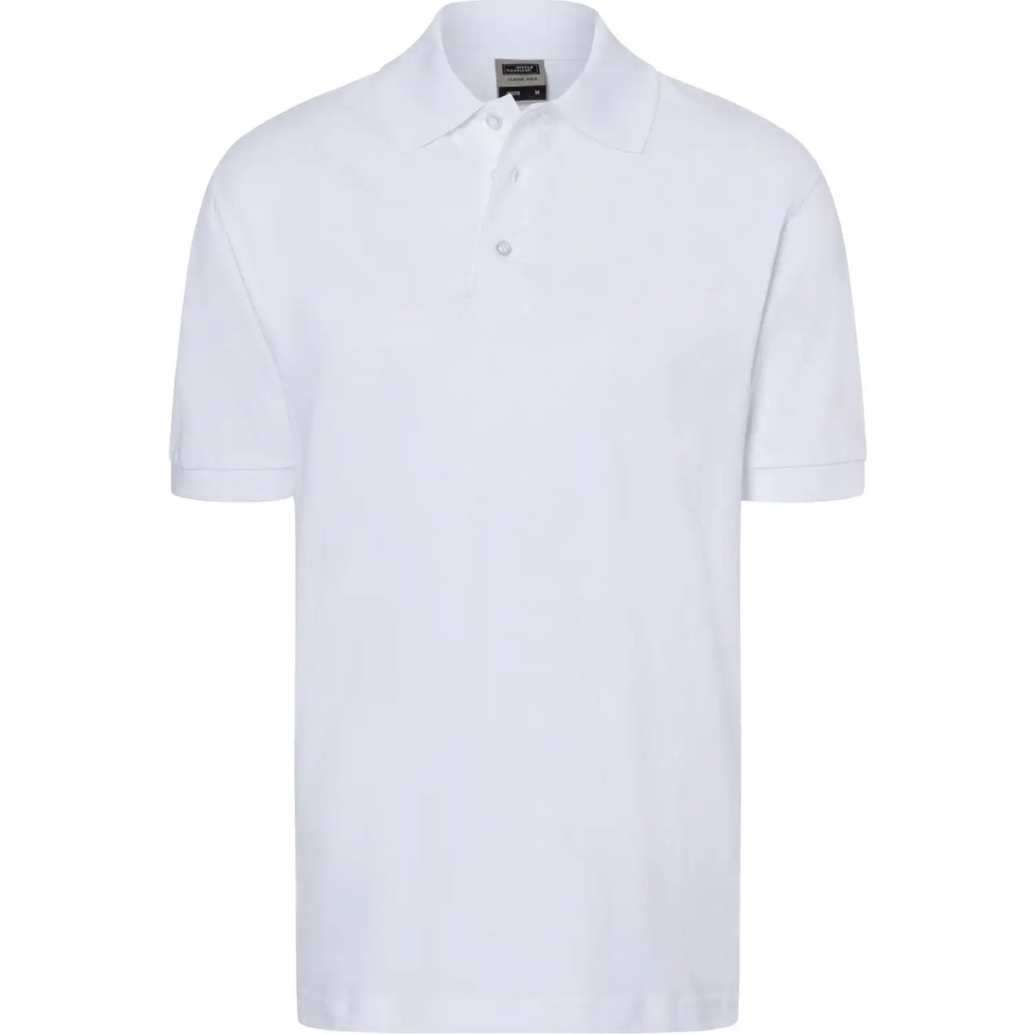 Polo-Shirt Classic "JN070" in white, L - Thumbnail 1