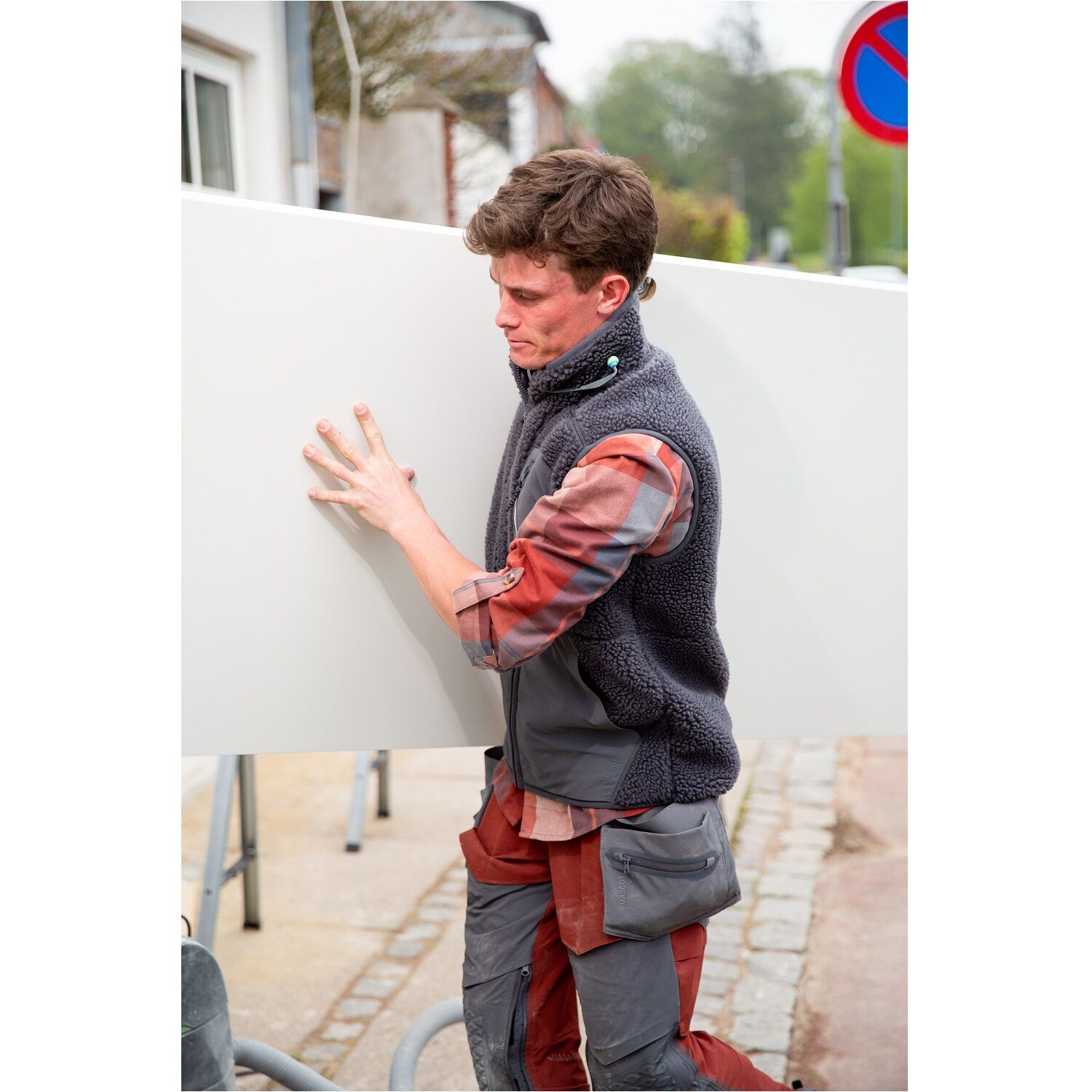 Faserpelzweste "22465-682" Customized in bordeaux, XXL - Thumbnail 3