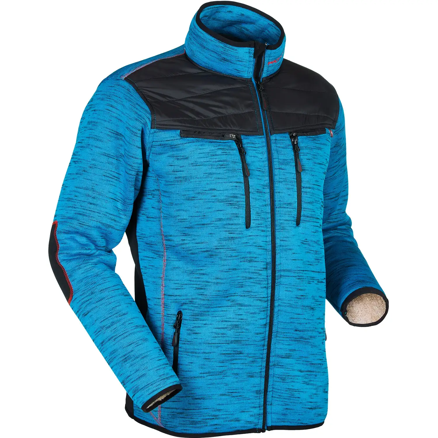 Strickjacke "INUIT TEDDY" in blue-melange, L - Bild 1